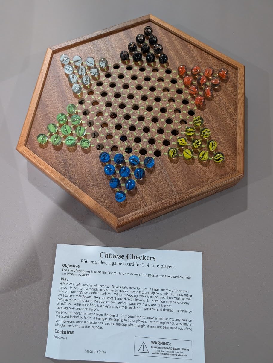 15-Inch Wooden Chinese Checkers Board Game Set - Classic Strategy Game with 72 Glass Marbles, Dual-Sided Storage Drawer, Family Board Games for Adults, Educational Travel and Indoor Game customer photo 2