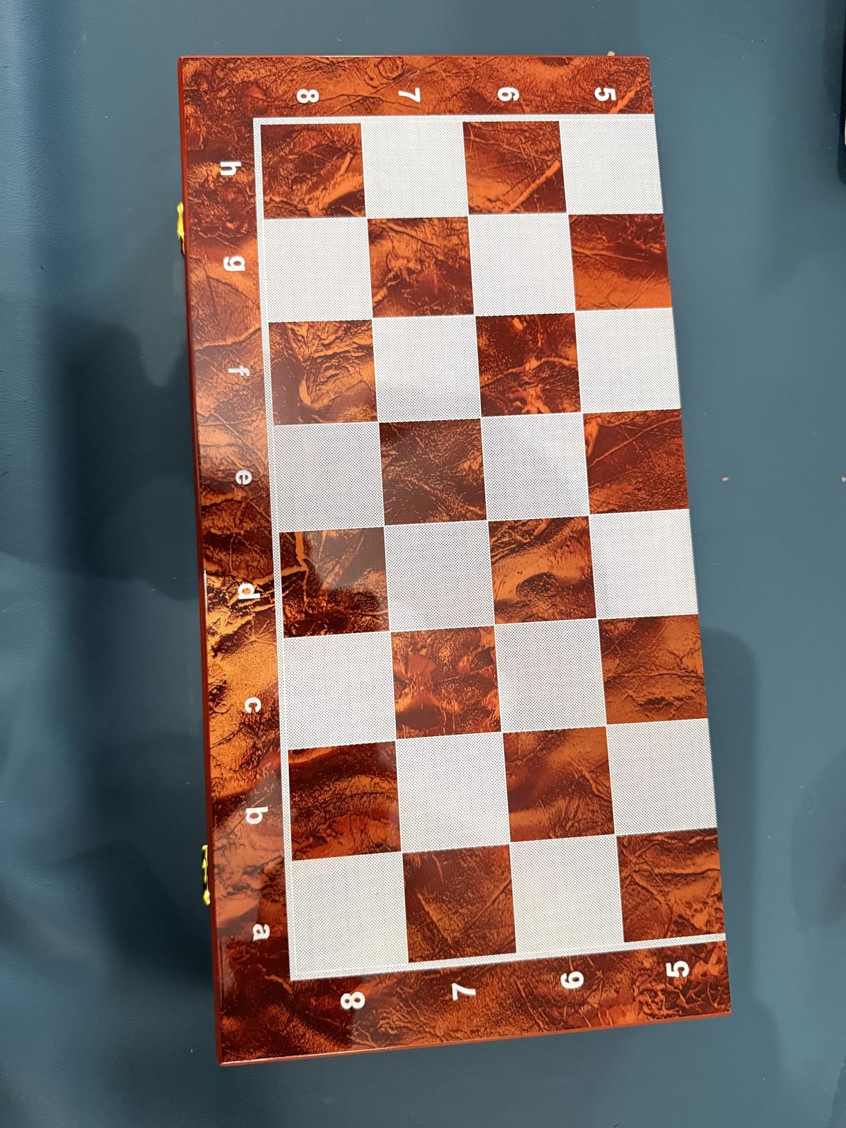 Vintage Metal Chess Set for Adults & Kids - Folding Marbling Chess Board with Storage - Elegant Travel Chess Set with Weighted Metal Pieces - Classic Board Game Gift & Home Décor customer photo 2