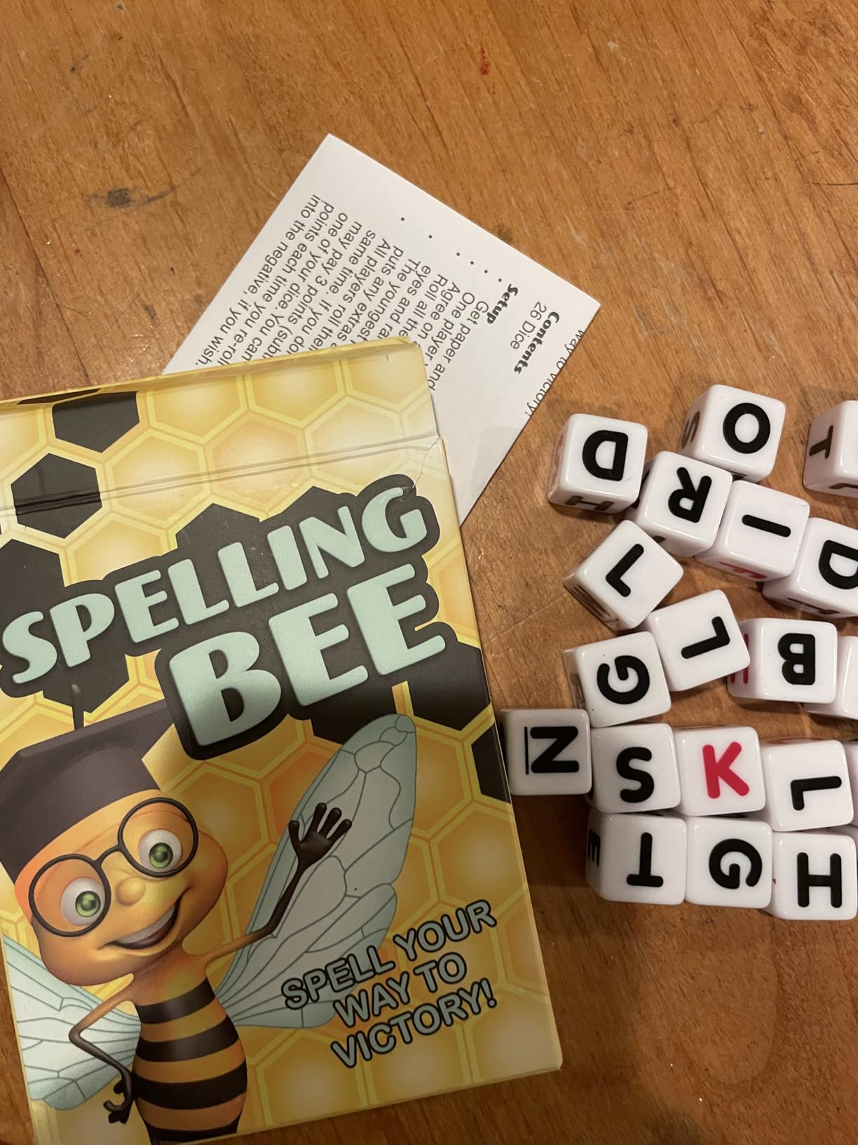 TDC Games Spelling Bee - Letter Dice Word Game for Kids and Adults, 26 Alphabet Dice, Fast-Paced Educational Travel Game, 2-8 Players Ages 6+, Vocabulary Builder for Family, School, and Classroom customer photo 1