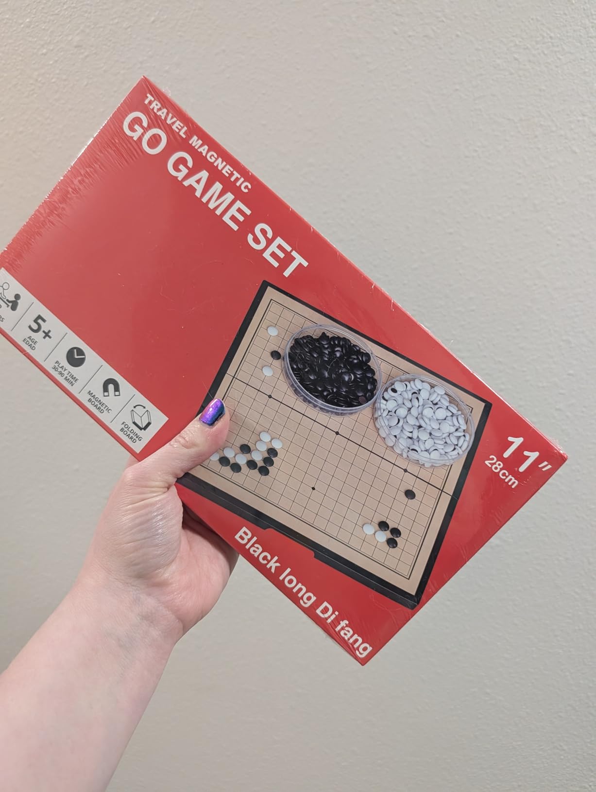 Go Game Set 11 inches - Foldable, Portable and Travel Set, (19 x 19) Strategic Magnetic Board Game (weiqi) customer photo 1