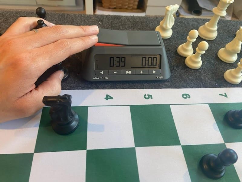 A&A Chess Clock, Digital Chess Timer with 36 Tournament Modes, Stylish Minimalist Design with Rocker, Portable Timer for Chess & Board Games (Black) customer photo 1