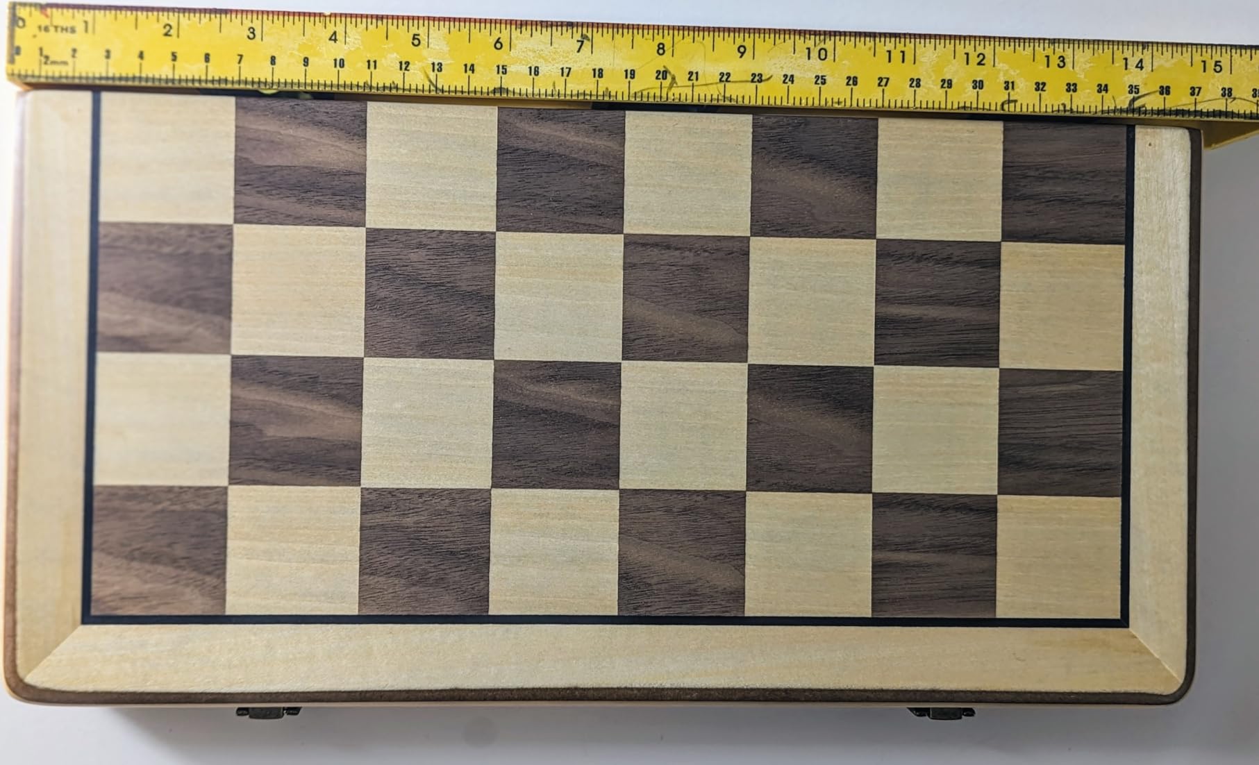 15 Inch Magnetic Wooden Chess Set, Rubberwood Folding Chessboard with Brown Dual-Sided Storage Trays, 2 Extra Queens & Dust-Proof Bag, Portable Travel Board Game(Vintage) customer photo 1