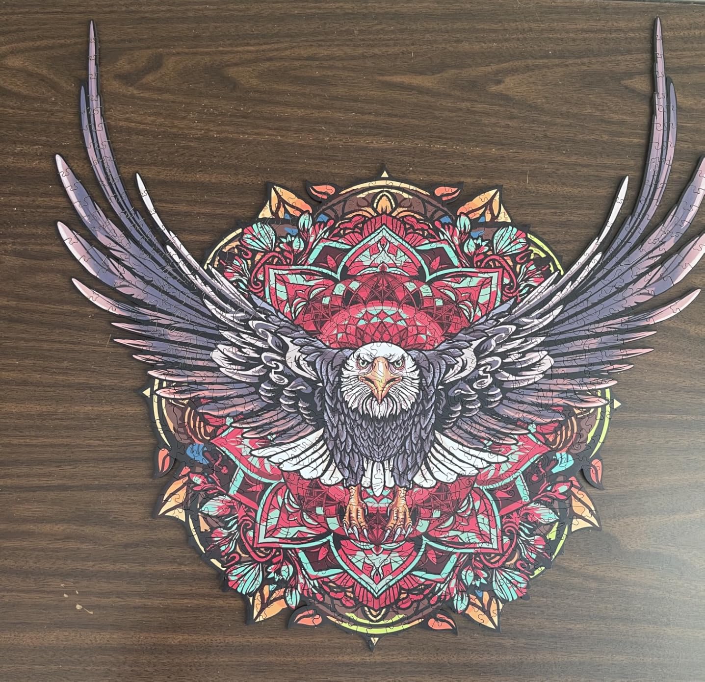 ESTROSO Wolf Wooden Puzzle for Adults, 500 Pieces, Unique Animal-Shaped Pieces, 13x20.8 Inch Vibrant Art Jigsaw, Premium Gift Box Included customer photo 2