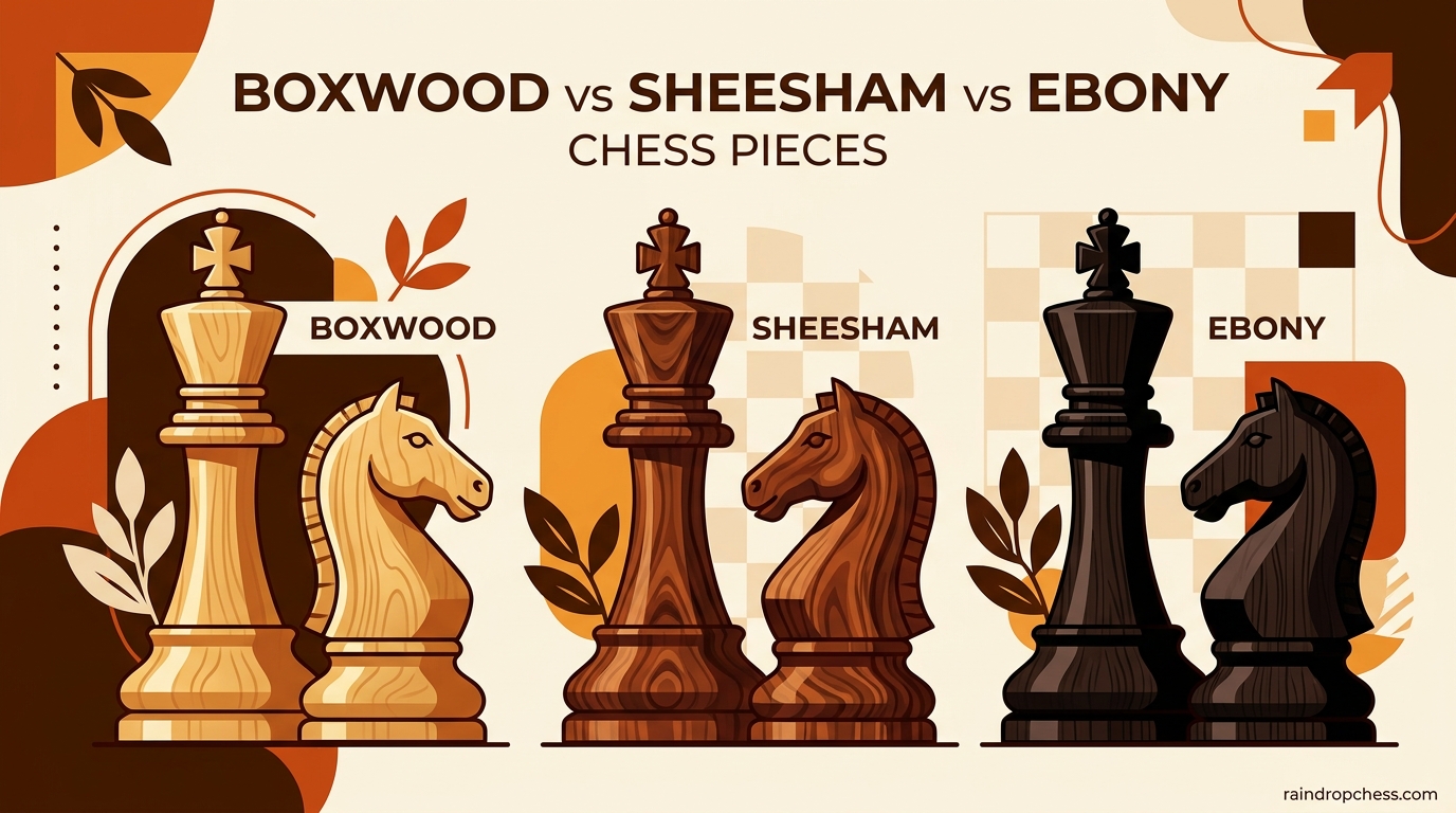 Boxwood vs Sheesham vs Ebony Chess Pieces