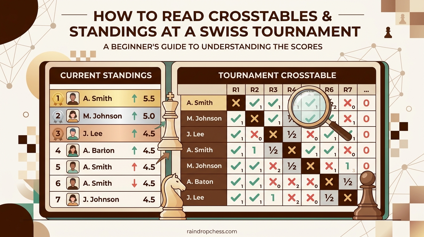 How to Read Crosstables and Standings at a Swiss Tournament