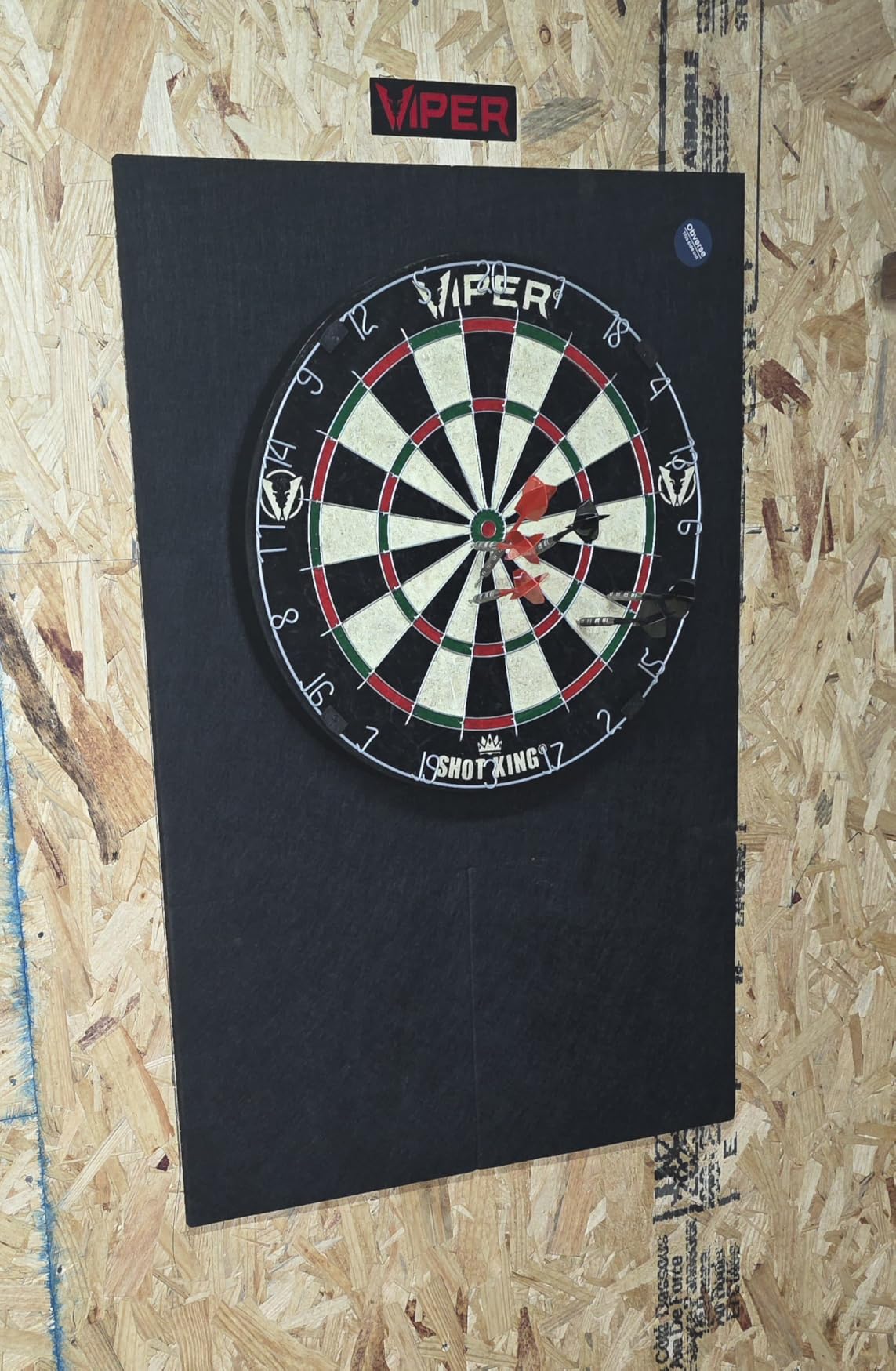 Viper by GLD Products Shot King Regulation Bristle Steel Tip Dartboard Set with Bullseye Metal Radial Spider Wire Compressed Sisal Board with Rotating Number Ring Includes 6 Darts customer photo 1