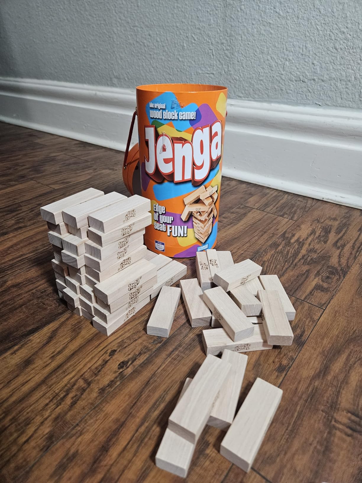 Hasbro Gaming Jenga Wooden Blocks Stacking Tumbling Tower Game | Party Games for Kids & Families | Ages 6+ (Amazon Exclusive) customer photo 1