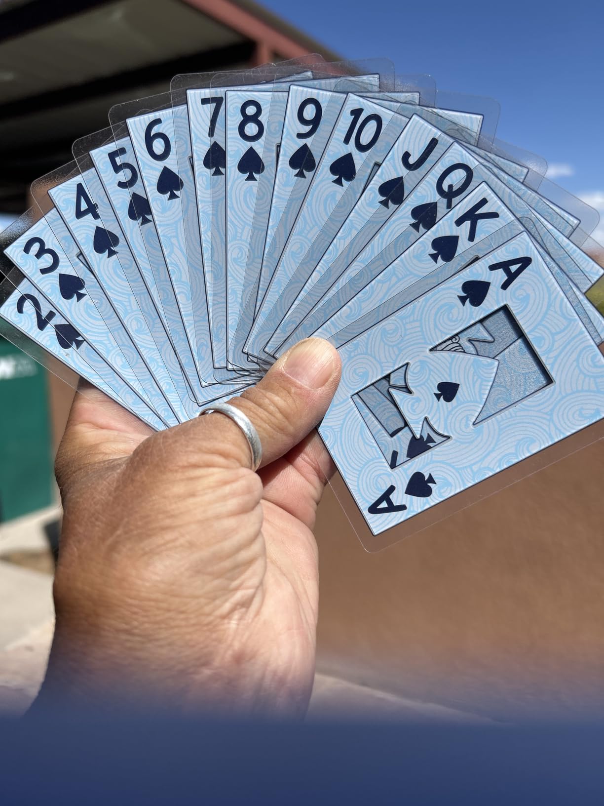 Hoyle Waterproof Playing Cards, Clear Plastic Deck of Cards for Outdoor Card Games, Camping, Beach, Pool & Travel Games customer photo 2