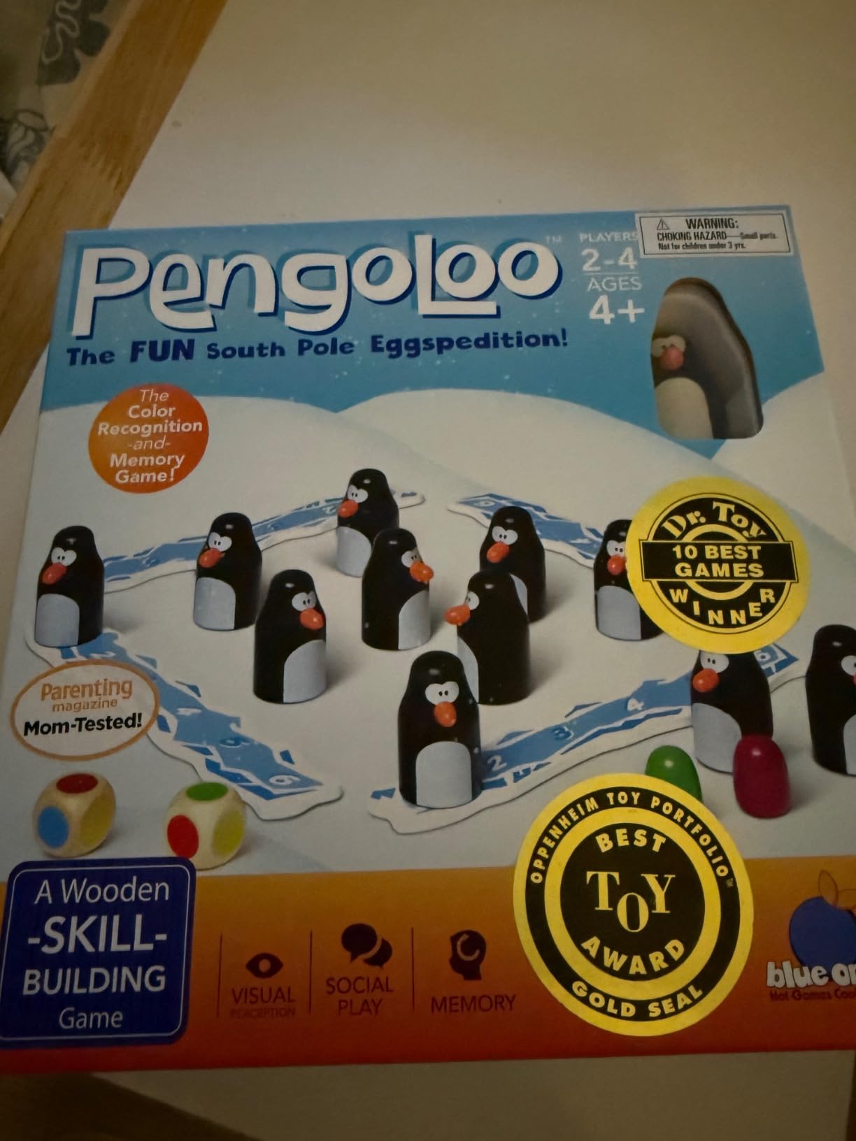 Blue Orange Pengoloo - Wood Tabletop Strategy and Memory Game for Kids Family Preschool, Ages 4+, Award Winning customer photo 1