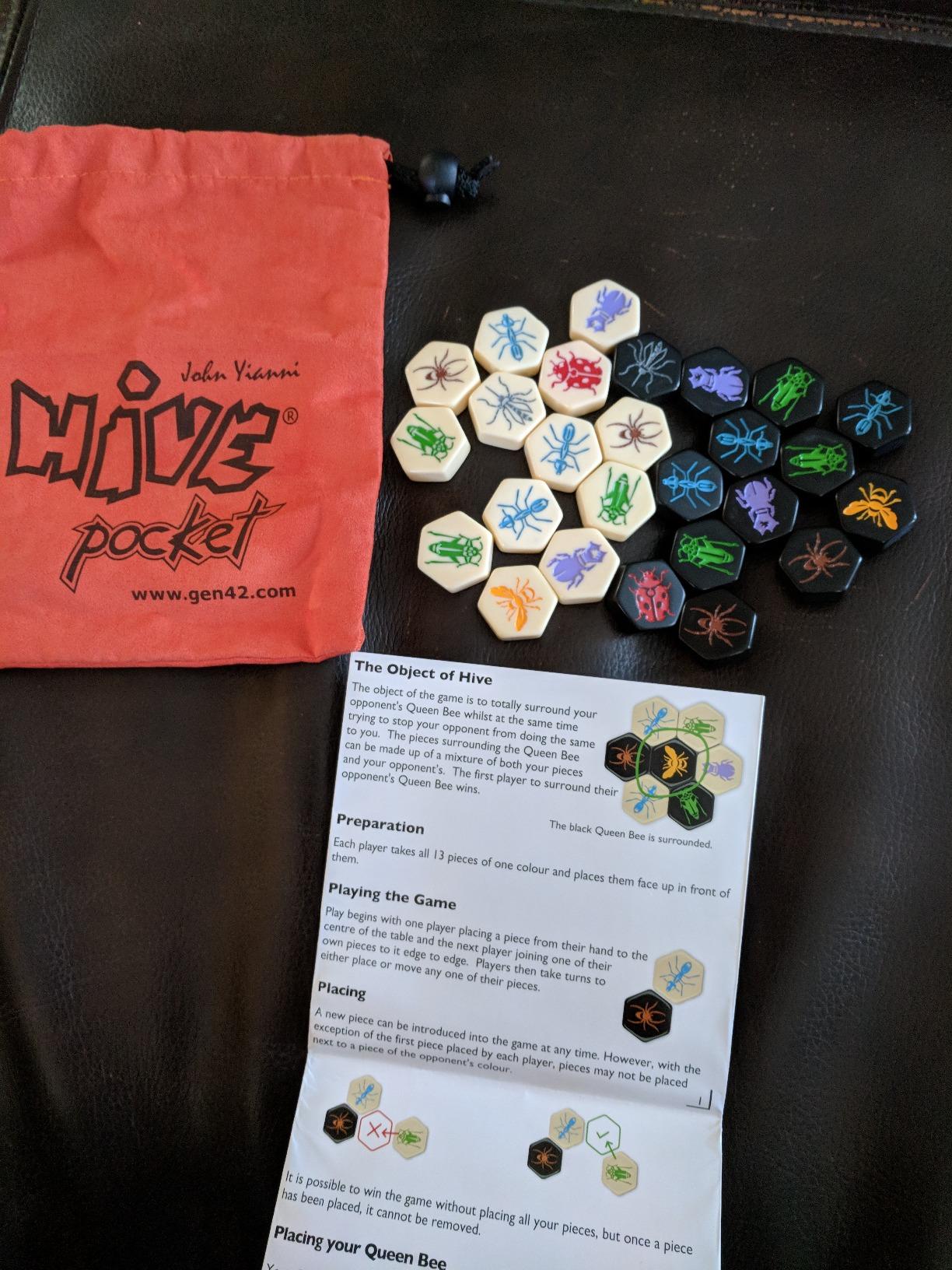 Hive Pocket Game by Smart Zone Games | Portable Abstract Strategy Game for 2 Players | Includes Ladybug and Mosquito Expansions | Compact Travel Edition of the Award Winning Hive Strategy Game customer photo 2