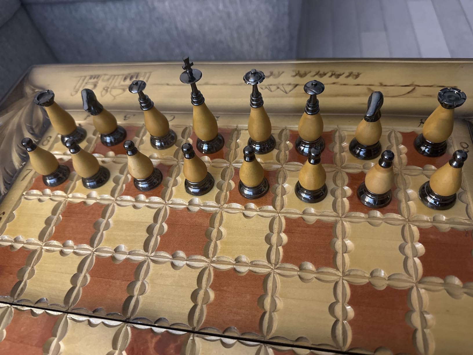 StonKraft Brass Wooden Chess Pieces Pawns Chessmen Figure Figurine Pieces Coins (3.5