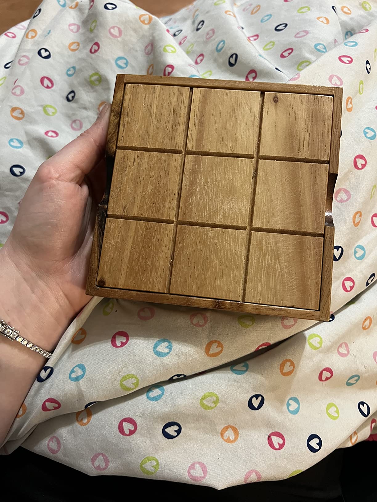 BSIRI Wooden Tic Tac Toe Game Coffee Tabletop XO Blocks Ideal for Family Living Room Games Night for Adults for Desk Decor and Unique Wood Gifts for All Occasions 5.5 Inch customer photo 1