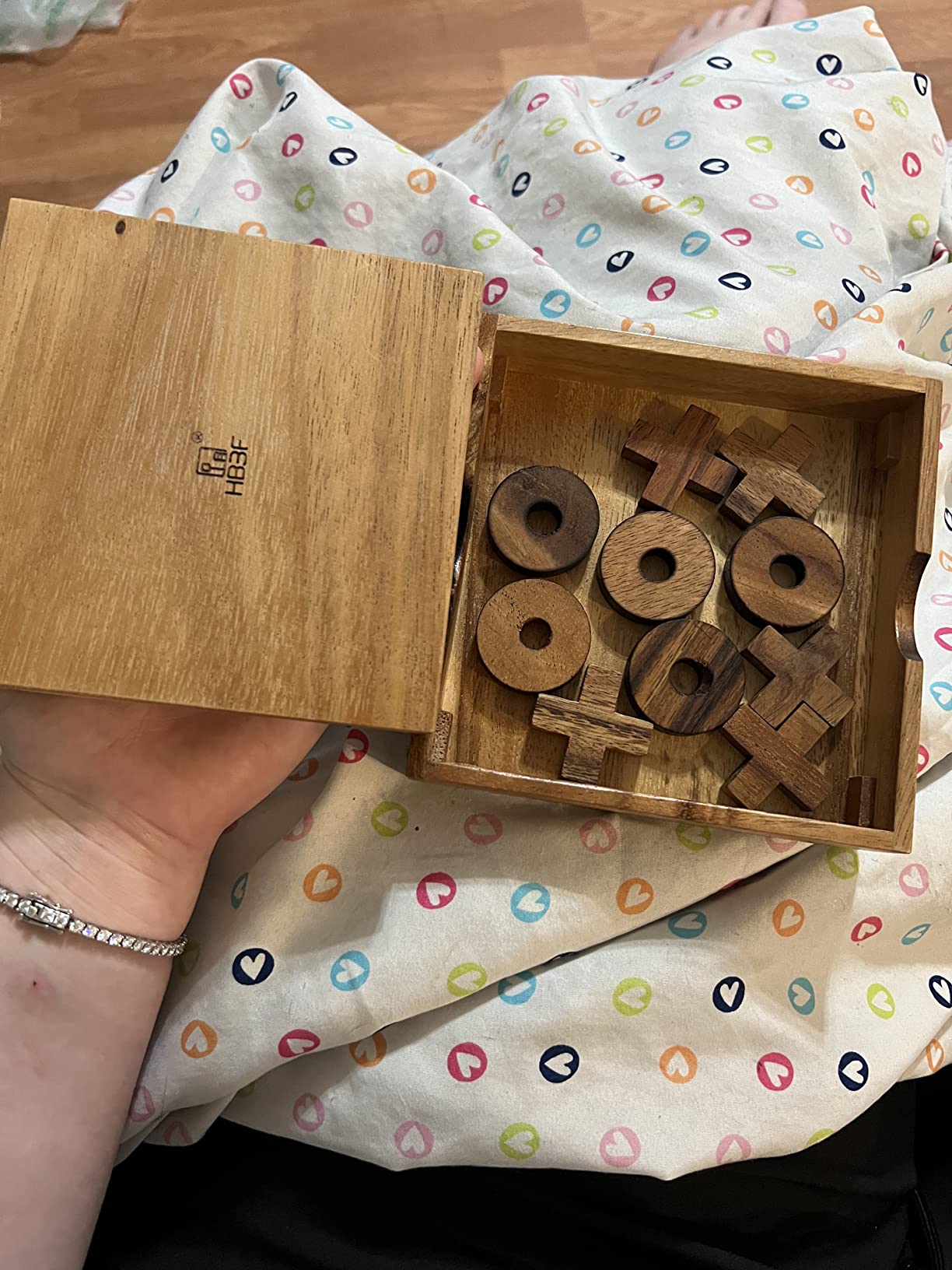 BSIRI Wooden Tic Tac Toe Game Coffee Tabletop XO Blocks Ideal for Family Living Room Games Night for Adults for Desk Decor and Unique Wood Gifts for All Occasions 5.5 Inch customer photo 2