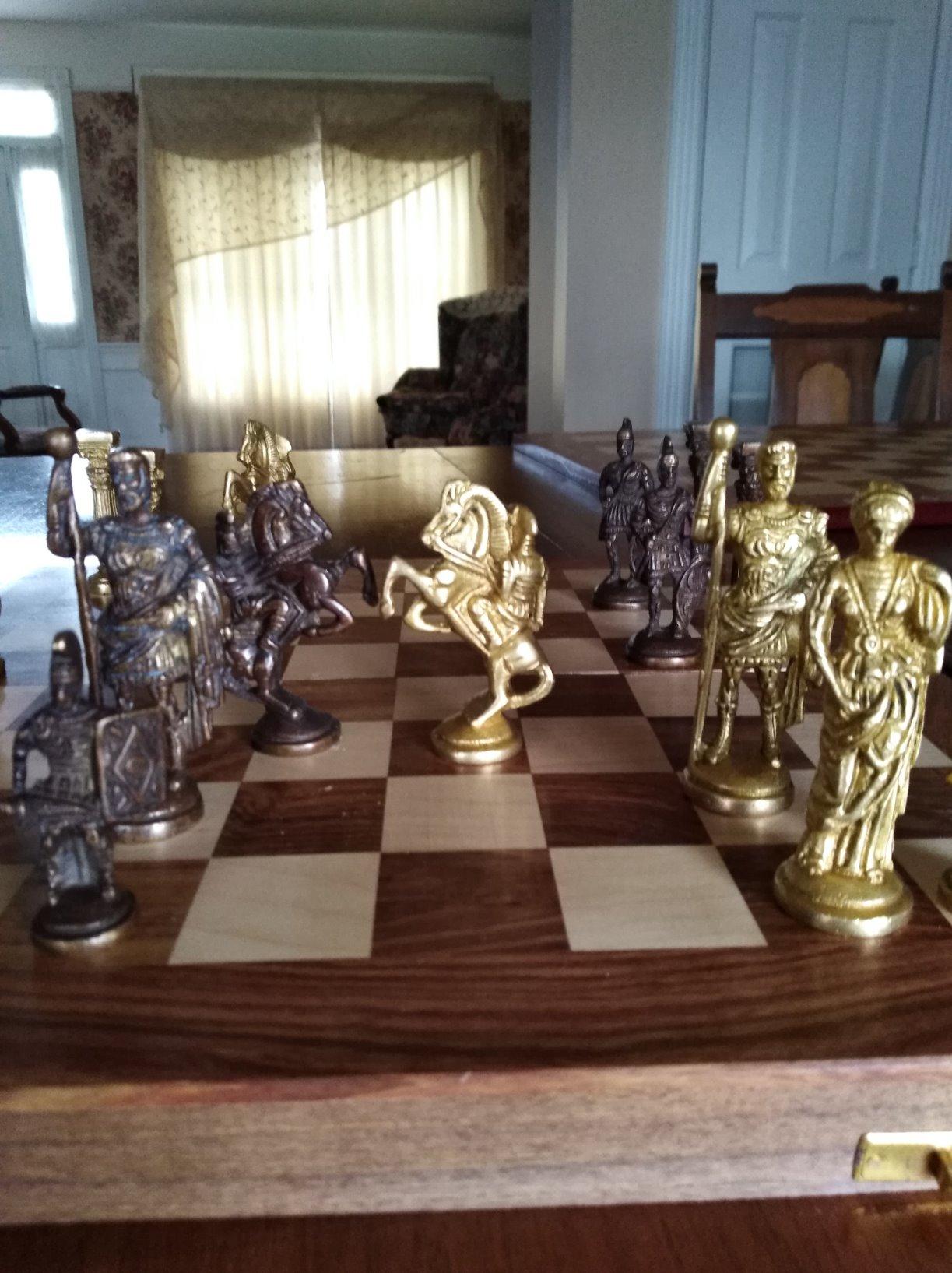 Hand Made Brass Chess Pieces Set unique collection customer photo 1
