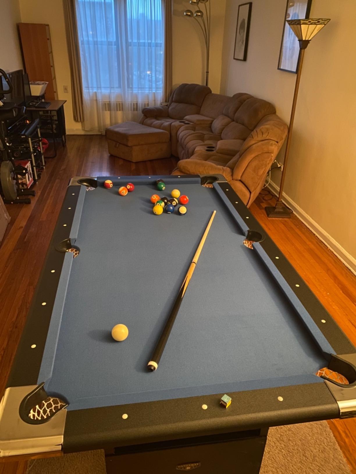 Hathaway Fairmont Folding Pool Table for Family & Home Use Includes Full Set of Billiard Balls, Cues, Chalk, Triangle and Carrying Bag customer photo 1