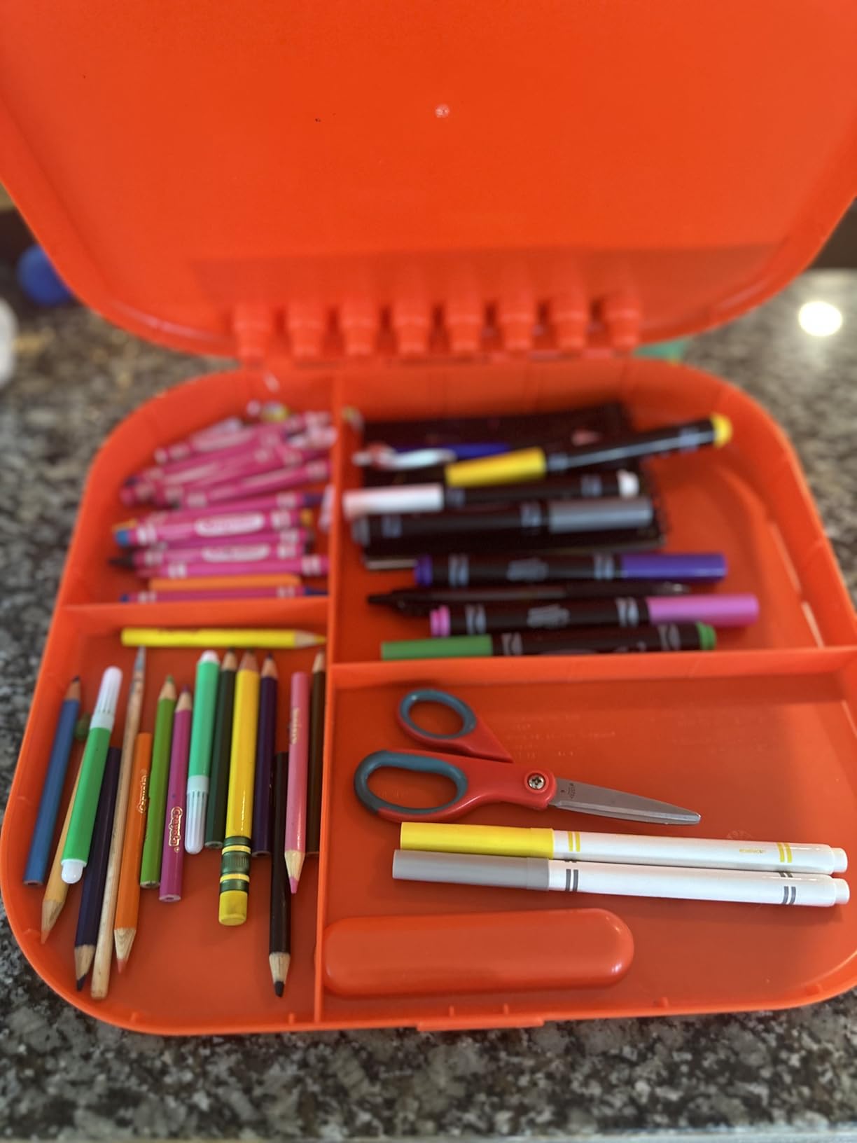 Crayola Create 'N Carry Travel Art Set for Kids (75pcs), 2-in-1 Lap Desk & Carrying Case, Essential Art Supplies Kit customer photo 1