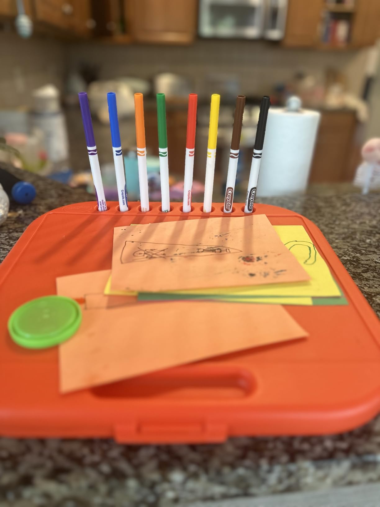 Crayola Create 'N Carry Travel Art Set for Kids (75pcs), 2-in-1 Lap Desk & Carrying Case, Essential Art Supplies Kit customer photo 2