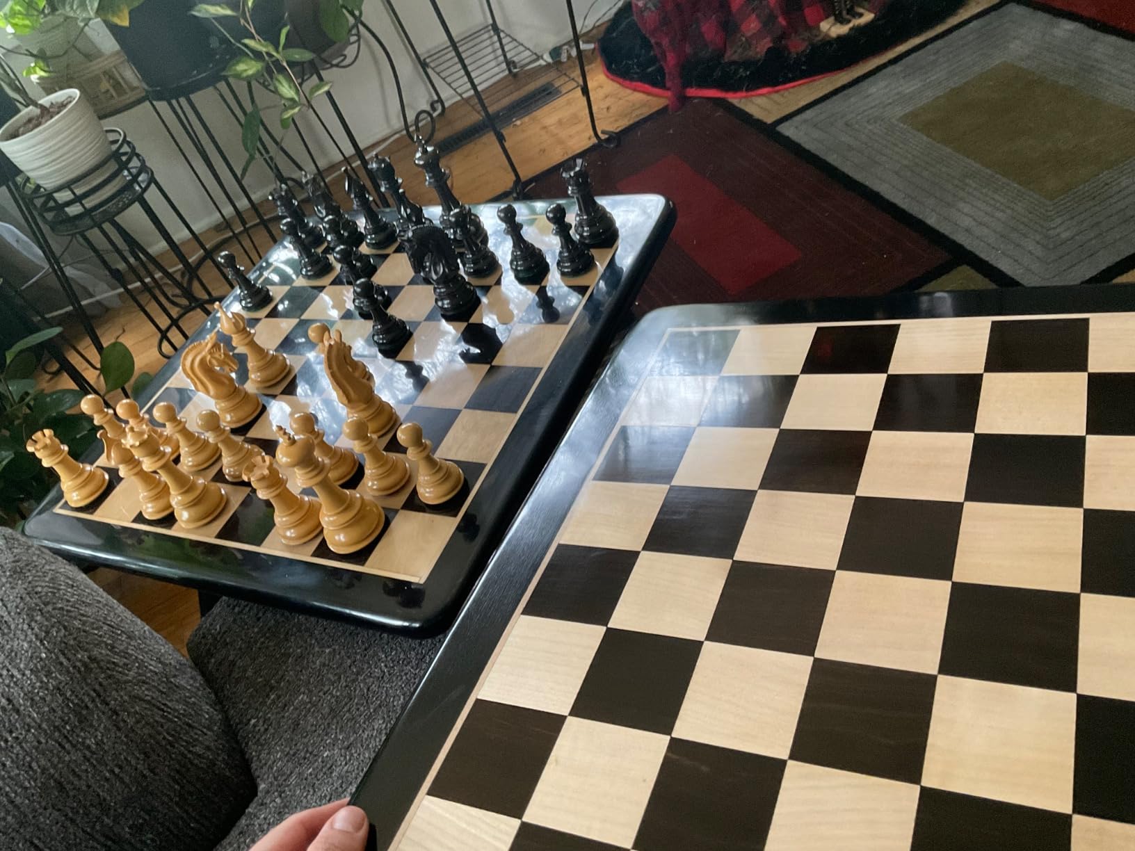 StonKraft Ebony Wooden Chess Board for Professional Chess Players - Appropriate Wooden & Brass Chess Pieces Chessmen Available Separately by Brand (21