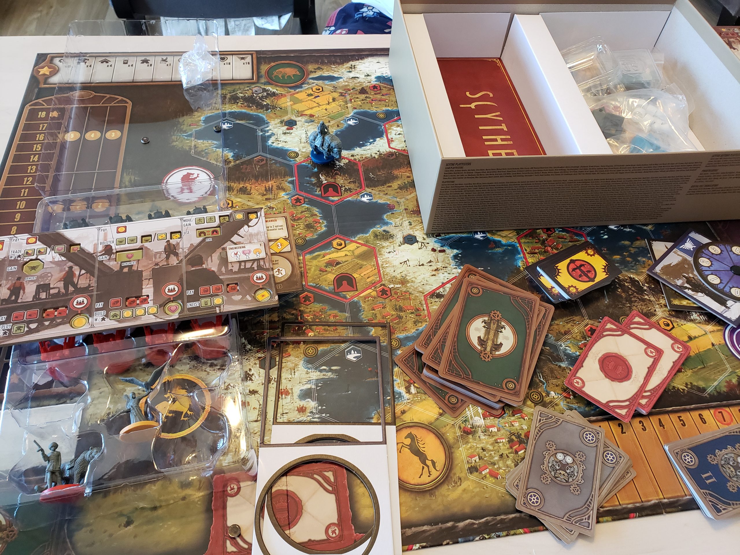 Scythe (Base Game) by Jamey Stegmaier | an Engine-Building, Area Control Strategy Board Game with Mechs, Set in Dieselpunk 1920+ Europe for Adults and Family | 1-5 Players, 115 Mins customer photo 1