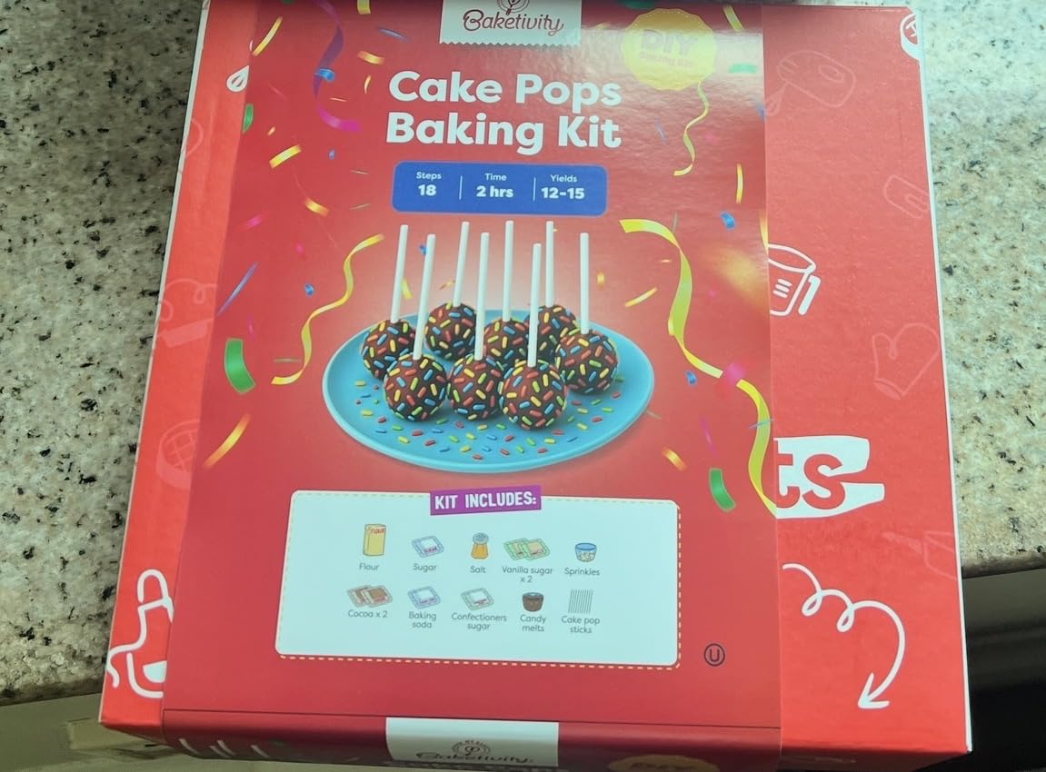 Baketivity DIY Cake Pop Baking Kit for Kids - Premeasured Ingredients, Decorating Supplies customer photo 1