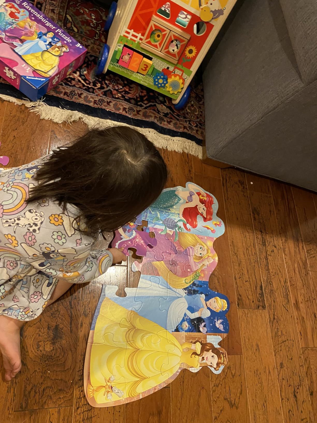 Ravensburger Disney Pretty Princesses 24 Piece Jigsaw Floor Puzzle - Belle, Cinderella, Ariel and Rapunzel in Bold, Bright Colors - Premium Quality - Ideal Gift - Screen-Free Fun - Children Age 3+ customer photo 1