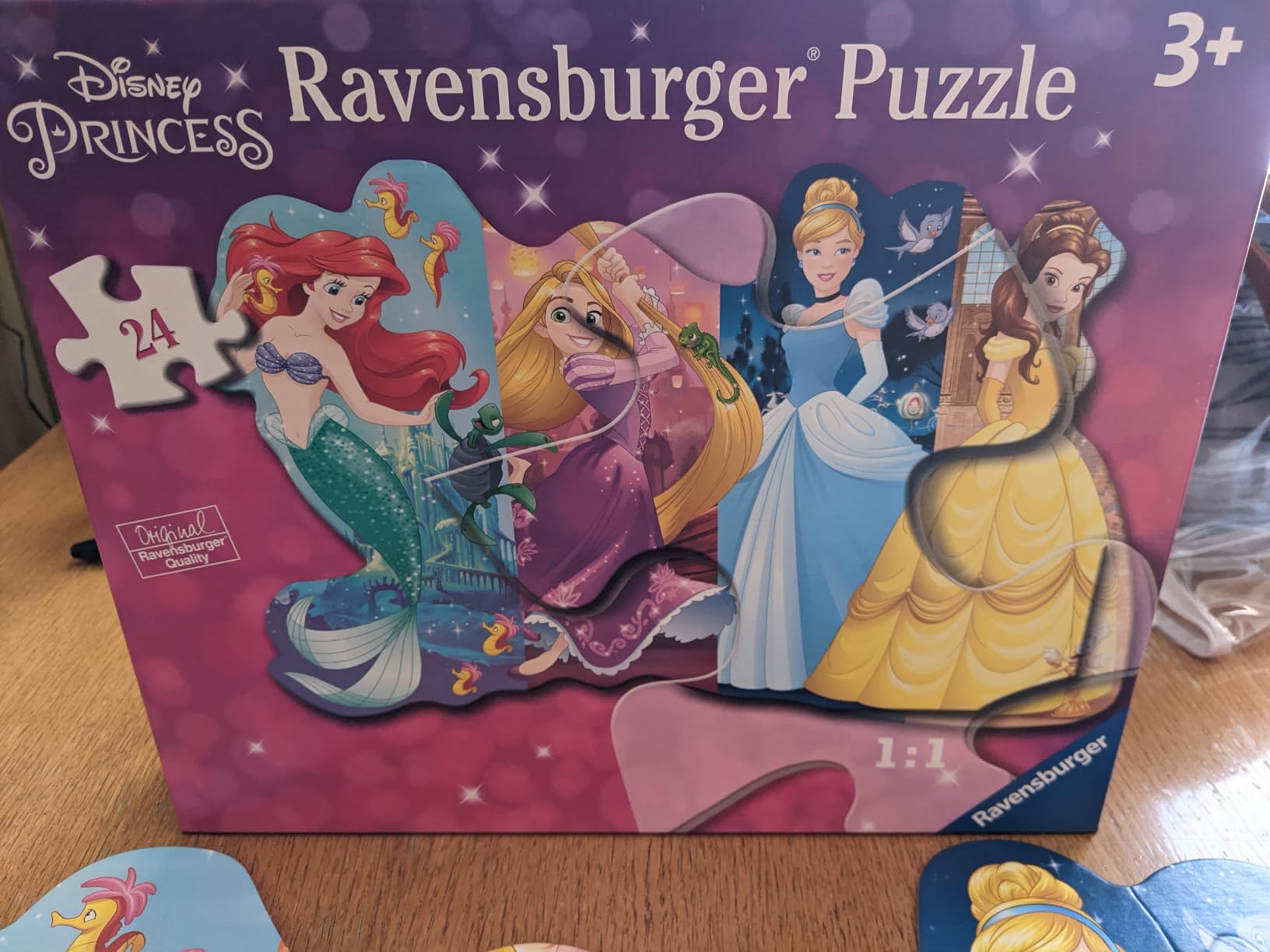 Ravensburger Disney Pretty Princesses 24 Piece Jigsaw Floor Puzzle - Belle, Cinderella, Ariel and Rapunzel in Bold, Bright Colors - Premium Quality - Ideal Gift - Screen-Free Fun - Children Age 3+ customer photo 2