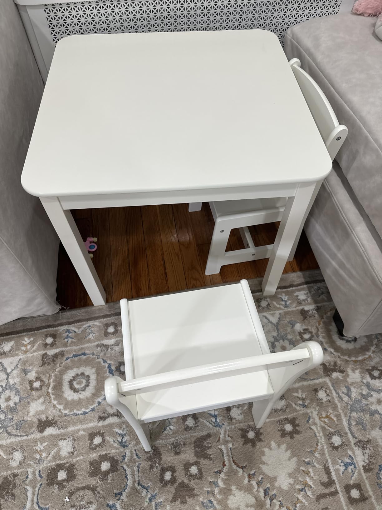 Delta Children MySize Kids Wood Table and Chair Set (2 Chairs Included) - Ideal for Arts & Crafts, Snack Time & More - Greenguard Gold Certified, Grey customer photo 1
