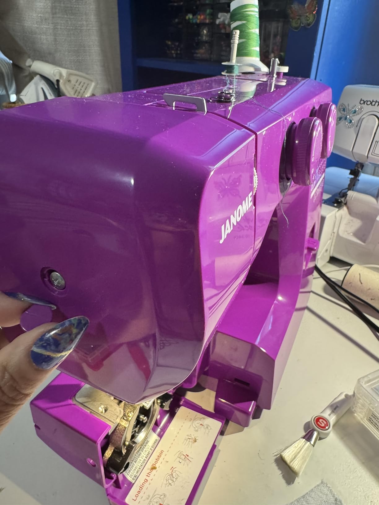 Janome Pink Sorbet Easy-to-Use Sewing Machine with Interior Metal Frame, Bobbin Diagram, Tutorial Videos customer photo 2