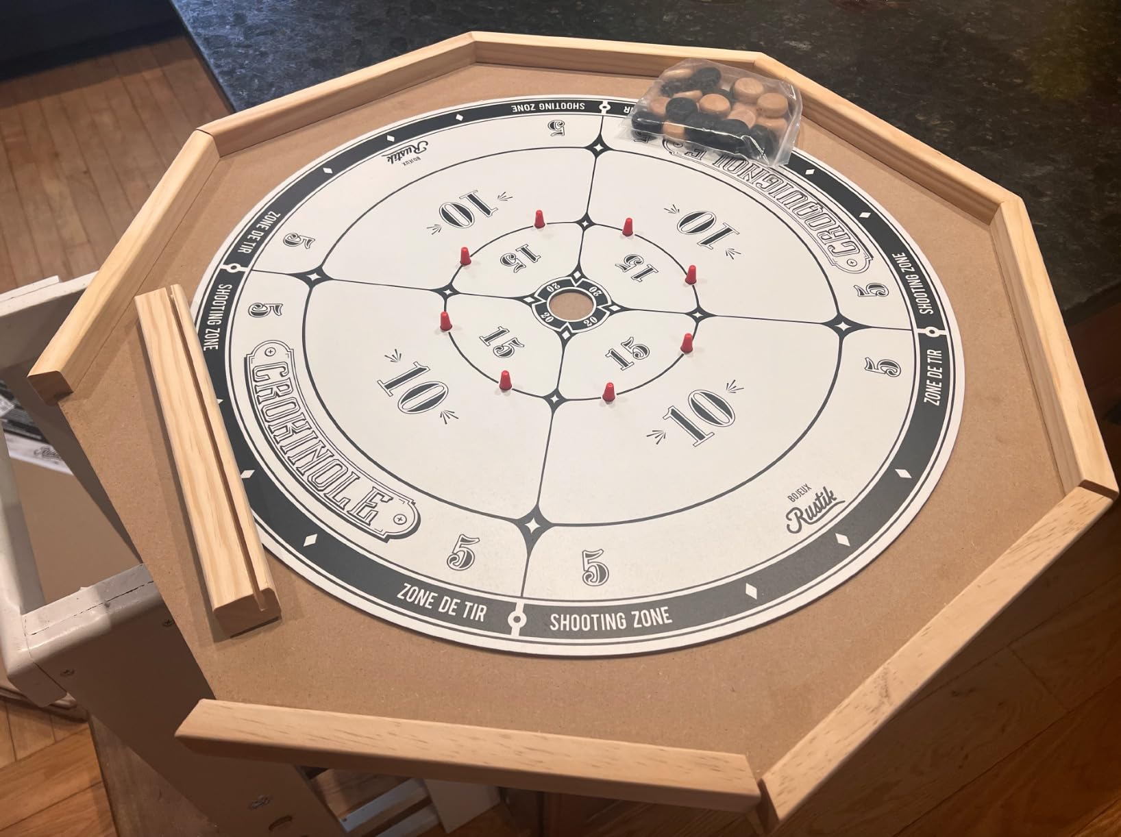 Rustik BJR000135 Crokinole De Luxe 2 Games in 1, Multicolor customer photo 1