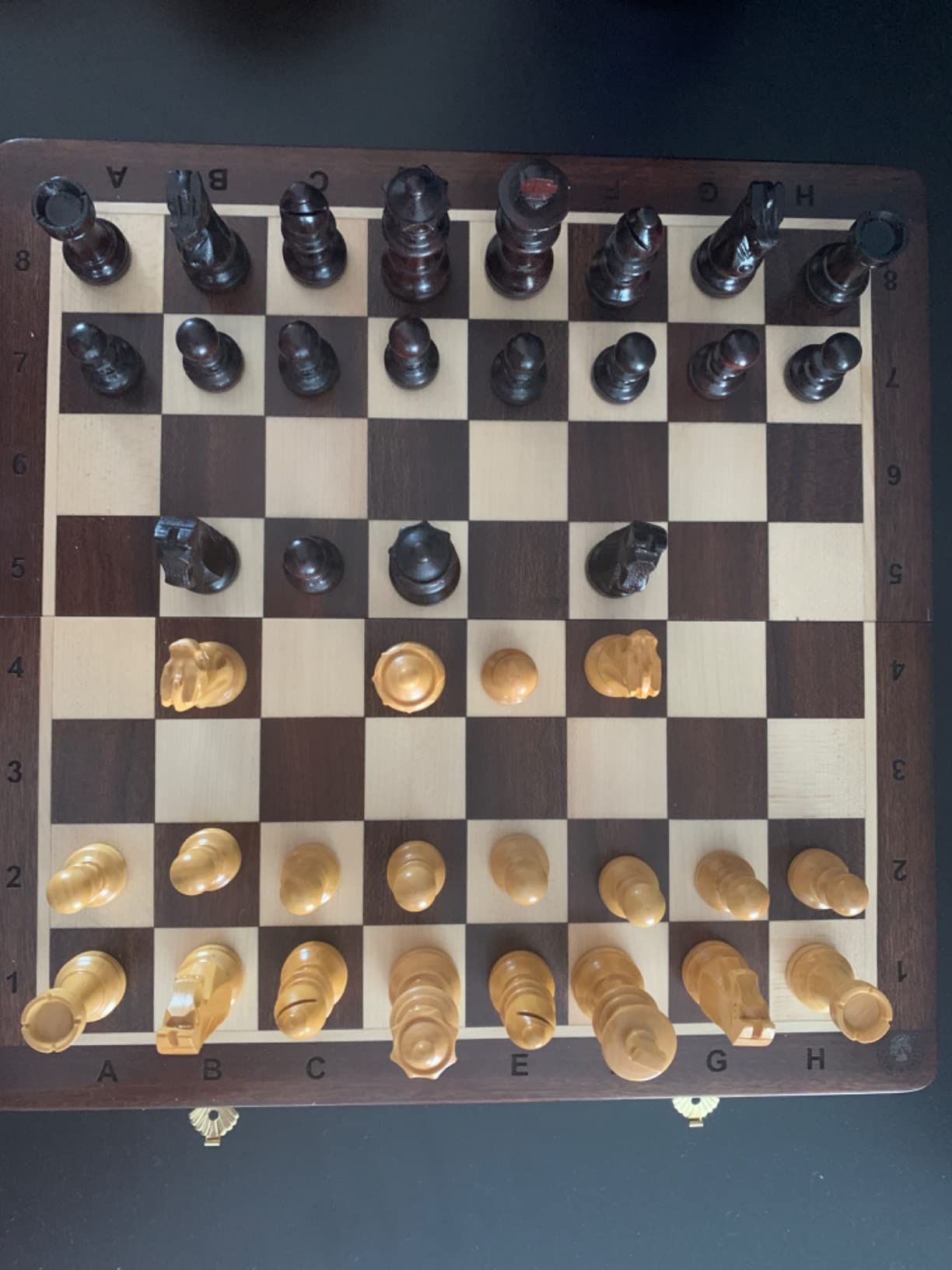 House of Chess - 12 Inches Wooden Magnetic Folding Travel Chess Set/Board - 2 Extra Knights, 2 Extra Pawns, 2 Extra Queens & Algebraic Notation - Handmade - Premium Quality customer photo 2