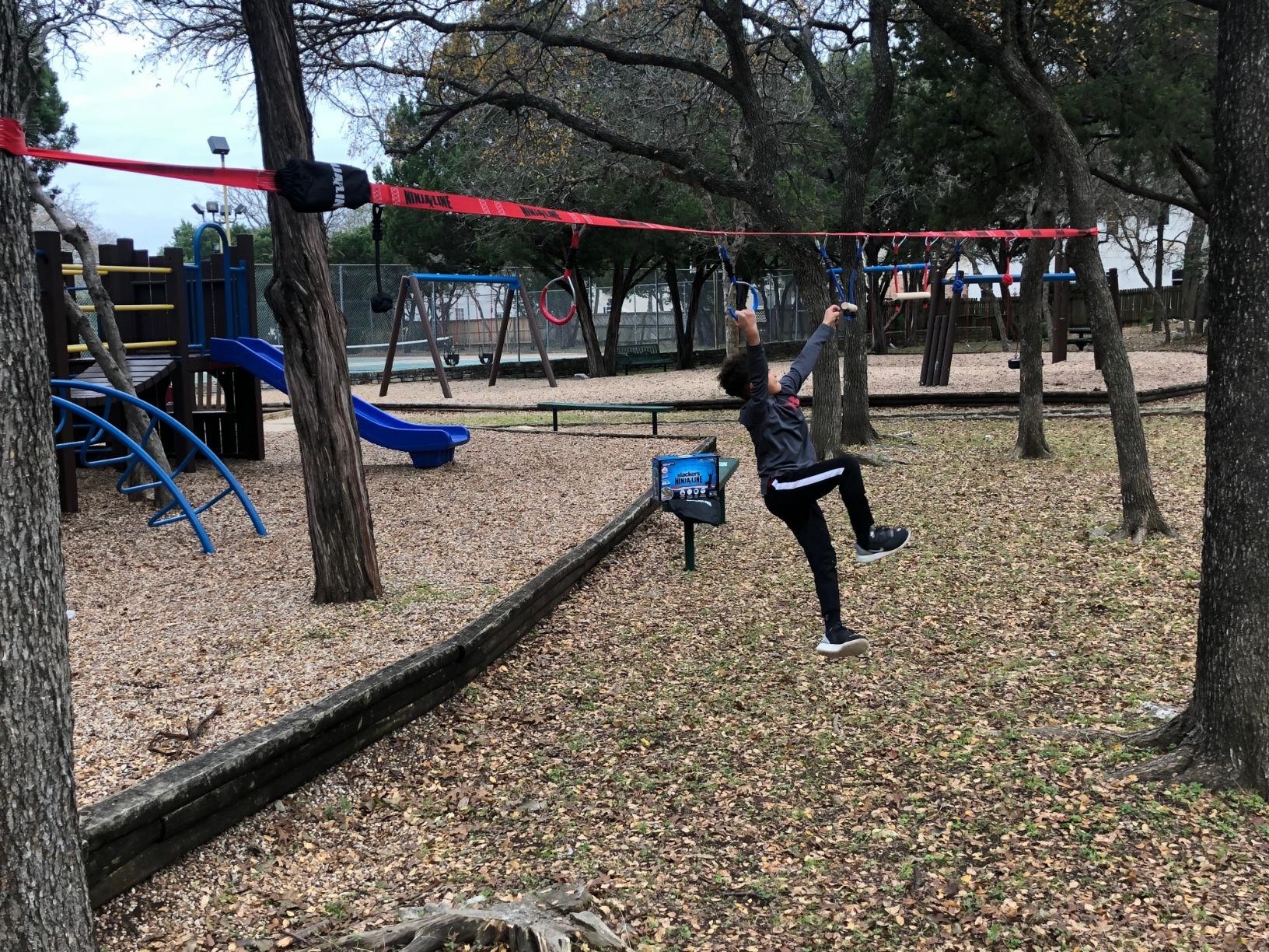 Slackers Ninjaline - 36' Intro Kit - Includes 7 Hanging Attachments - Best Outdoor Ninja Warrior Training Equipment For Kids - Build Your Very Own Backyard Obstacle Course - Rated Ages 5+ customer photo 2