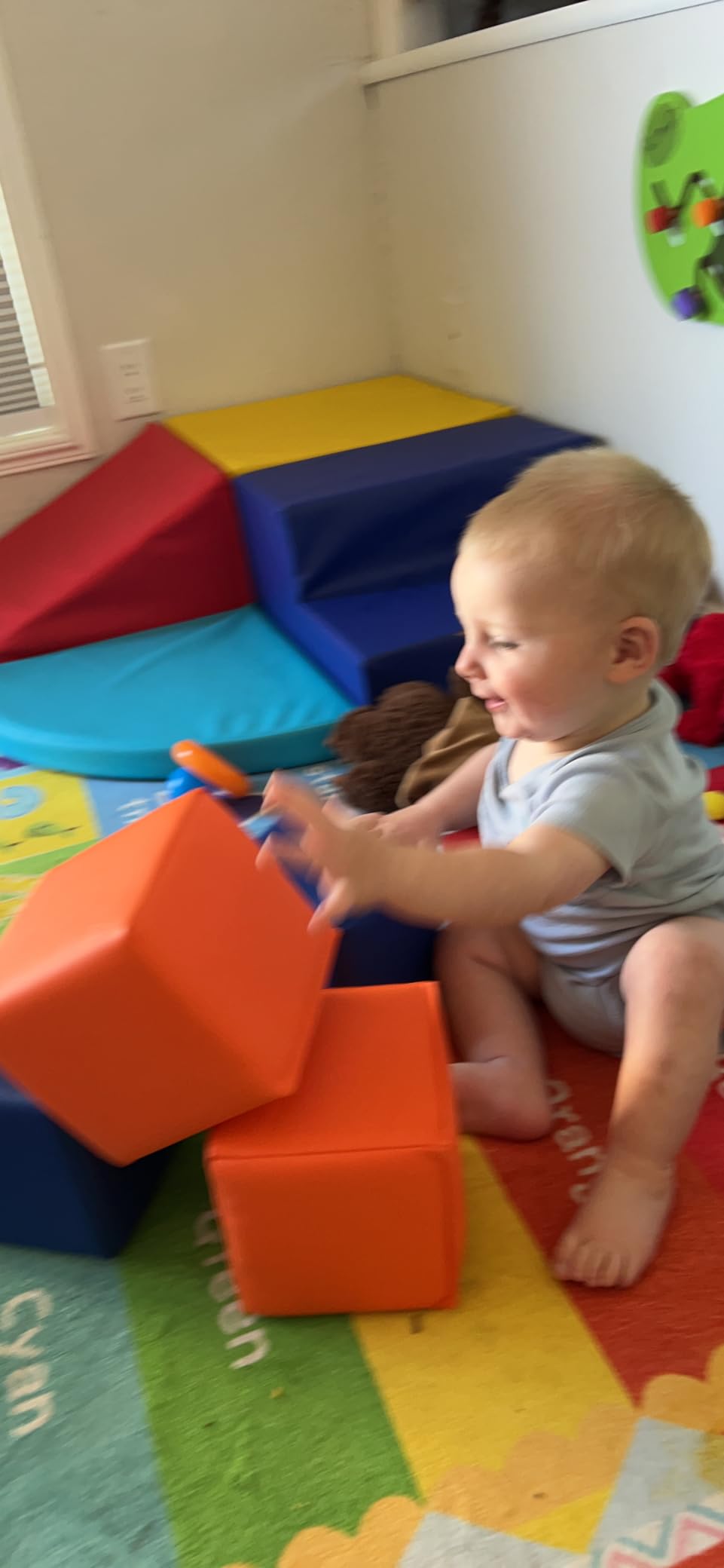 ECR4Kids SoftZone Patchwork Toddler Blocks, Foam Cubes, Contemporary, 12-Piece customer photo 2