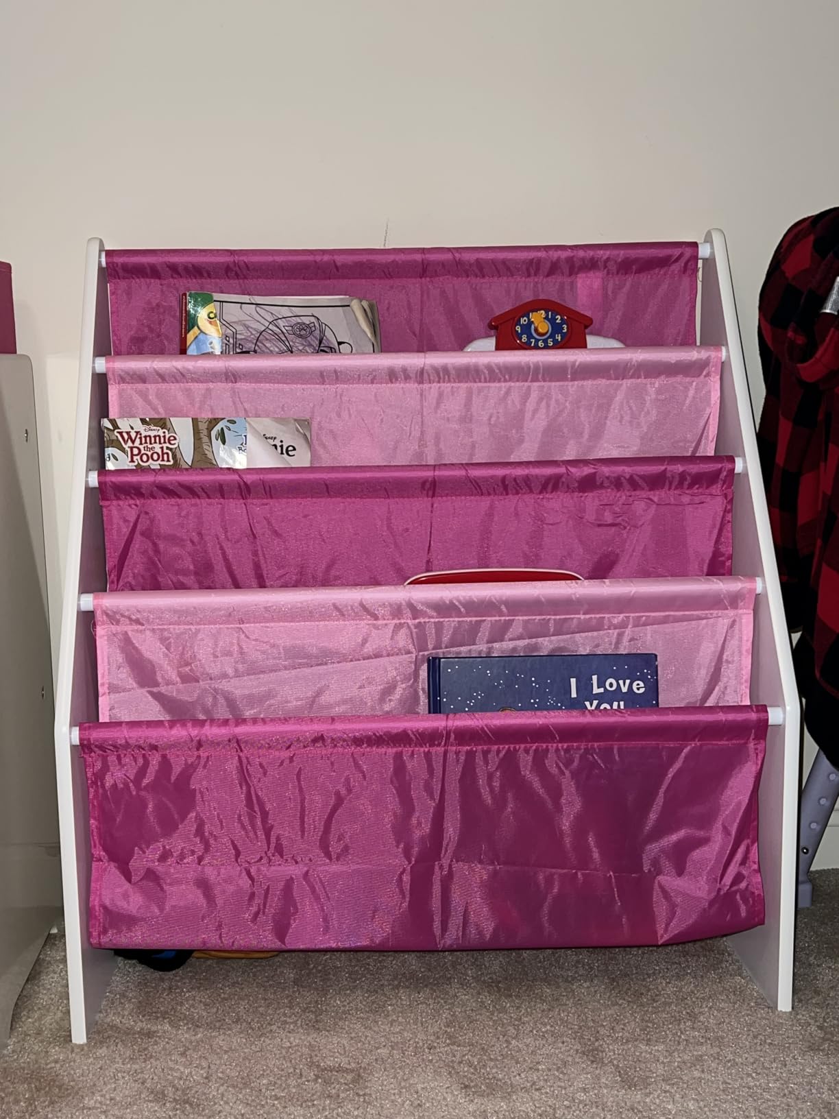 Delta Children Sling Book Rack Bookshelf for Kids - Easy-to-Reach Storage for Books, Magazines or Coloring Books - Ideal for Playrooms & Homeschooling, Grey/Blue customer photo 1