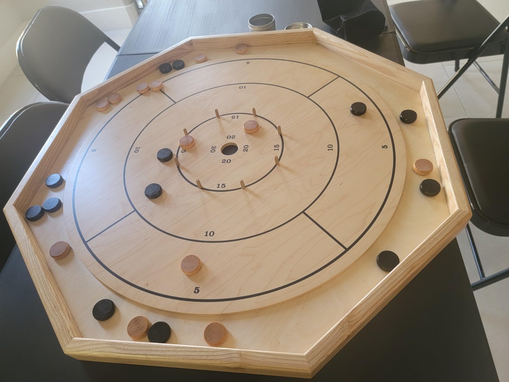 The Gold Standard Board - Traditional Octagon Crokinole Board Game Set customer photo 1