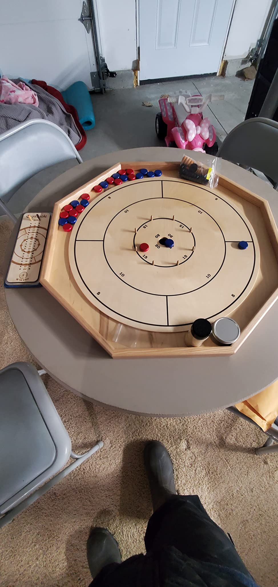 The Gold Standard Board - Traditional Octagon Crokinole Board Game Set customer photo 2