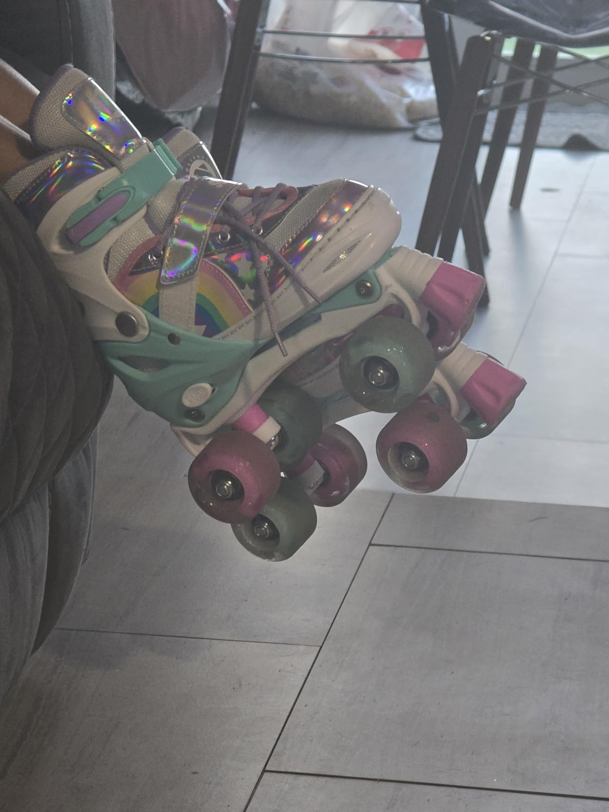 SULIFEEL Rainbow Unicorn 4 Size Adjustable Roller Skates for Girls Boys for Kids Ages 3-5 5-8 6-12 customer photo 1