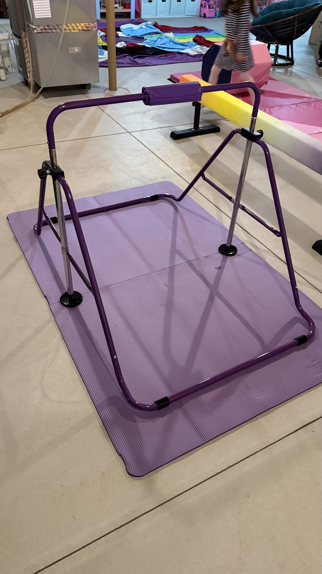 Safly Fun Foldable Gymnastics Bar for Kids, Adjustable 35