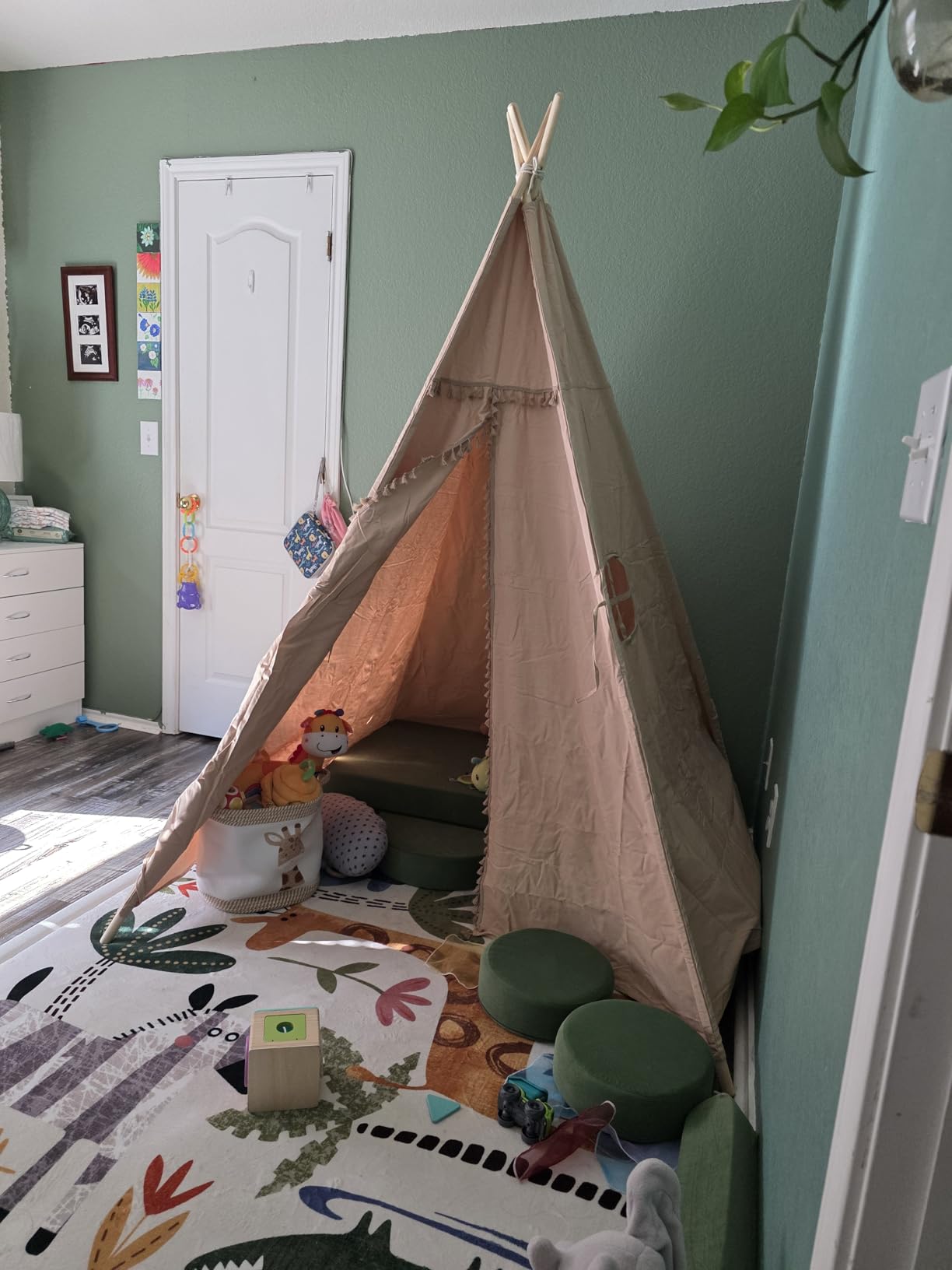 Sumbababy Teepee Tent for Kids Indoor - Toddler Play Tent Washable Tipi Sleepover Tents for Girls & Boys - Foldable Playhouse Gift Toys customer photo 1