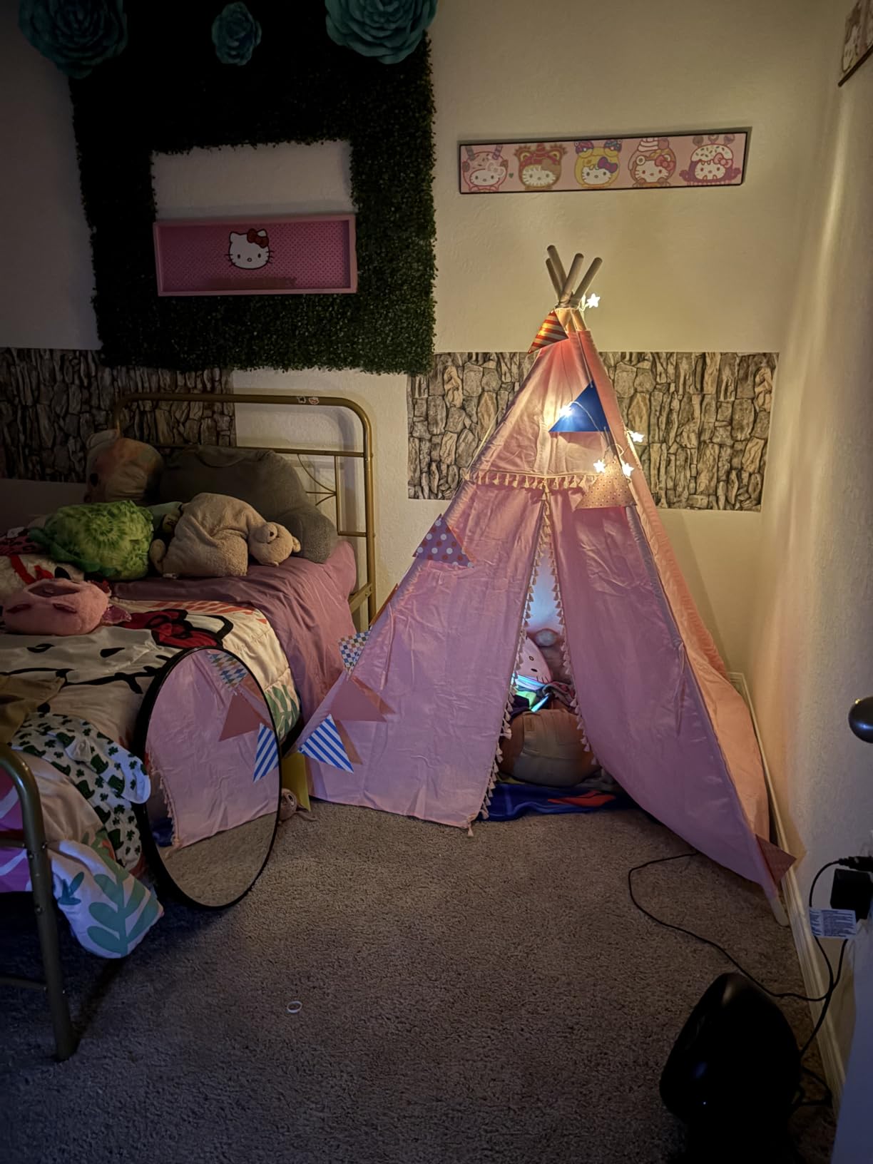 Sumbababy Teepee Tent for Kids Indoor - Toddler Play Tent Washable Tipi Sleepover Tents for Girls & Boys - Foldable Playhouse Gift Toys customer photo 2