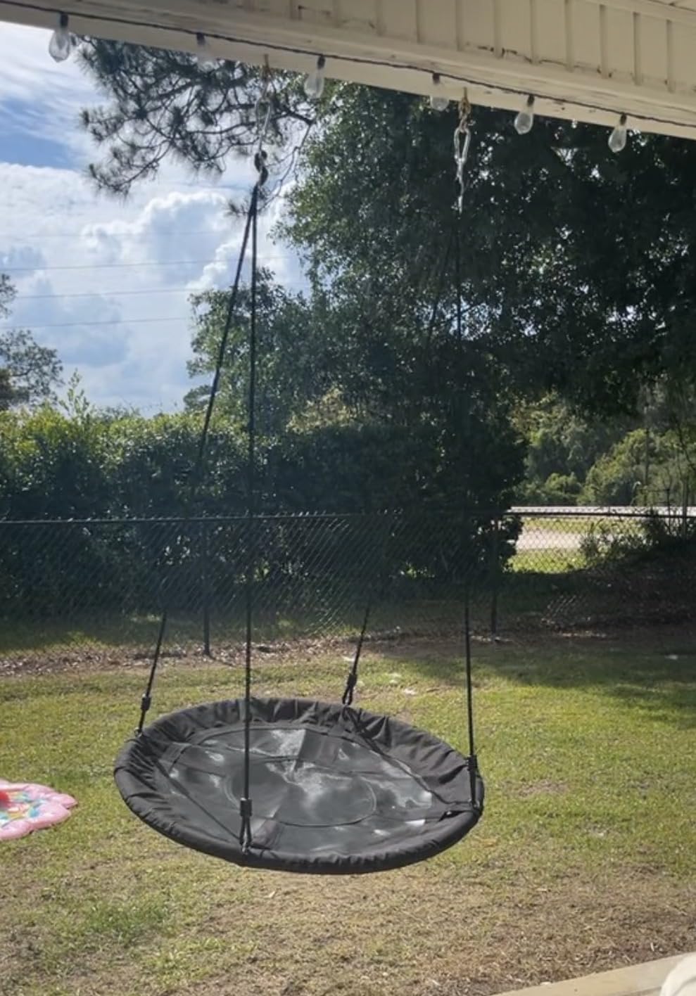 Trekassy 700lb 40 Inch Saucer Tree Swing for Kids Adults Outdoor 900D Oxford Waterproof with 2pcs Tree Hanging Straps, Steel Frame and Adjustable Ropes Blue customer photo 1