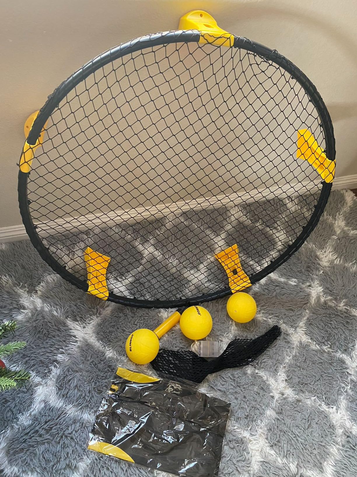 Roundnet Game Set with 3 Balls and Strip Light - Roundnet Game for Outdoor Indoor Lawn Beach Backyard and Park customer photo 2