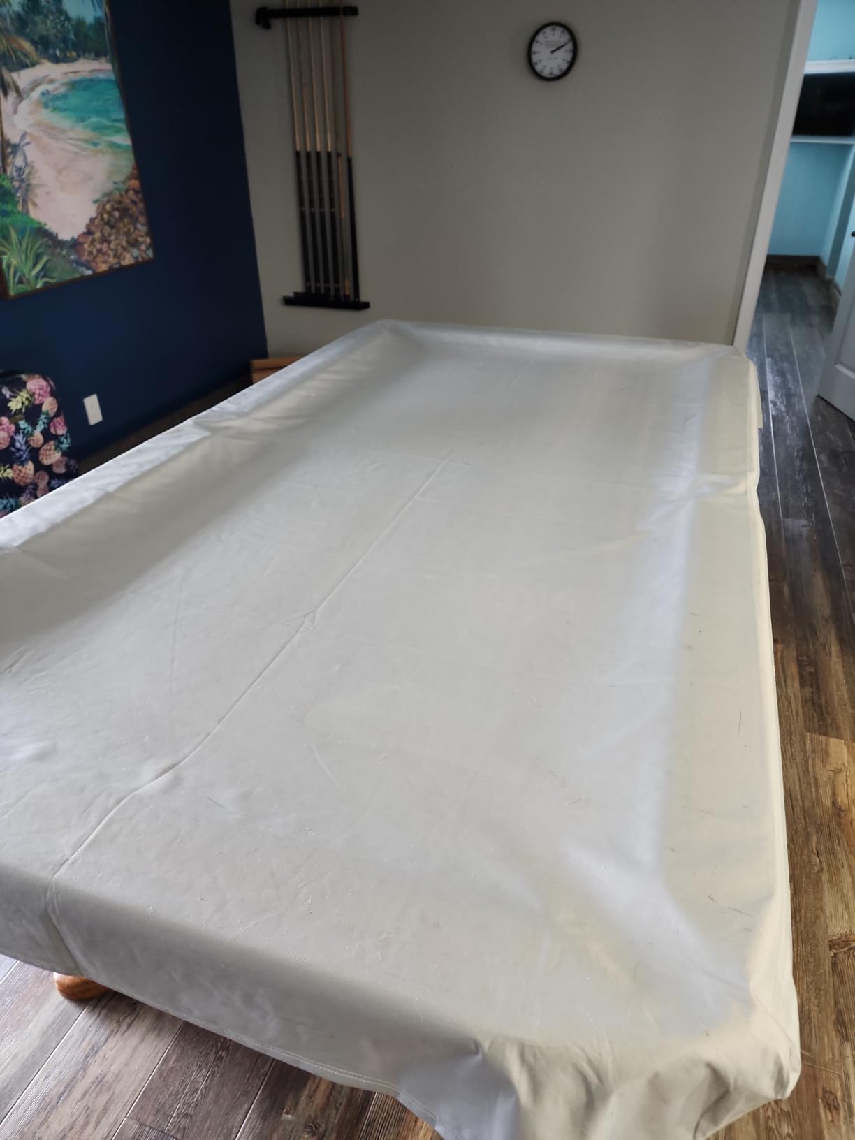 Pool Table Cover 8 Feet, Heavy Duty 600D Canvas Cloth, 8 Foot Billiards Table Covers, Waterproof Tear-Resistant Scratch-Proof, Indoor Outdoor Protection Accessories, 100Lx56Wx8H Inch-Light Grey customer photo 2