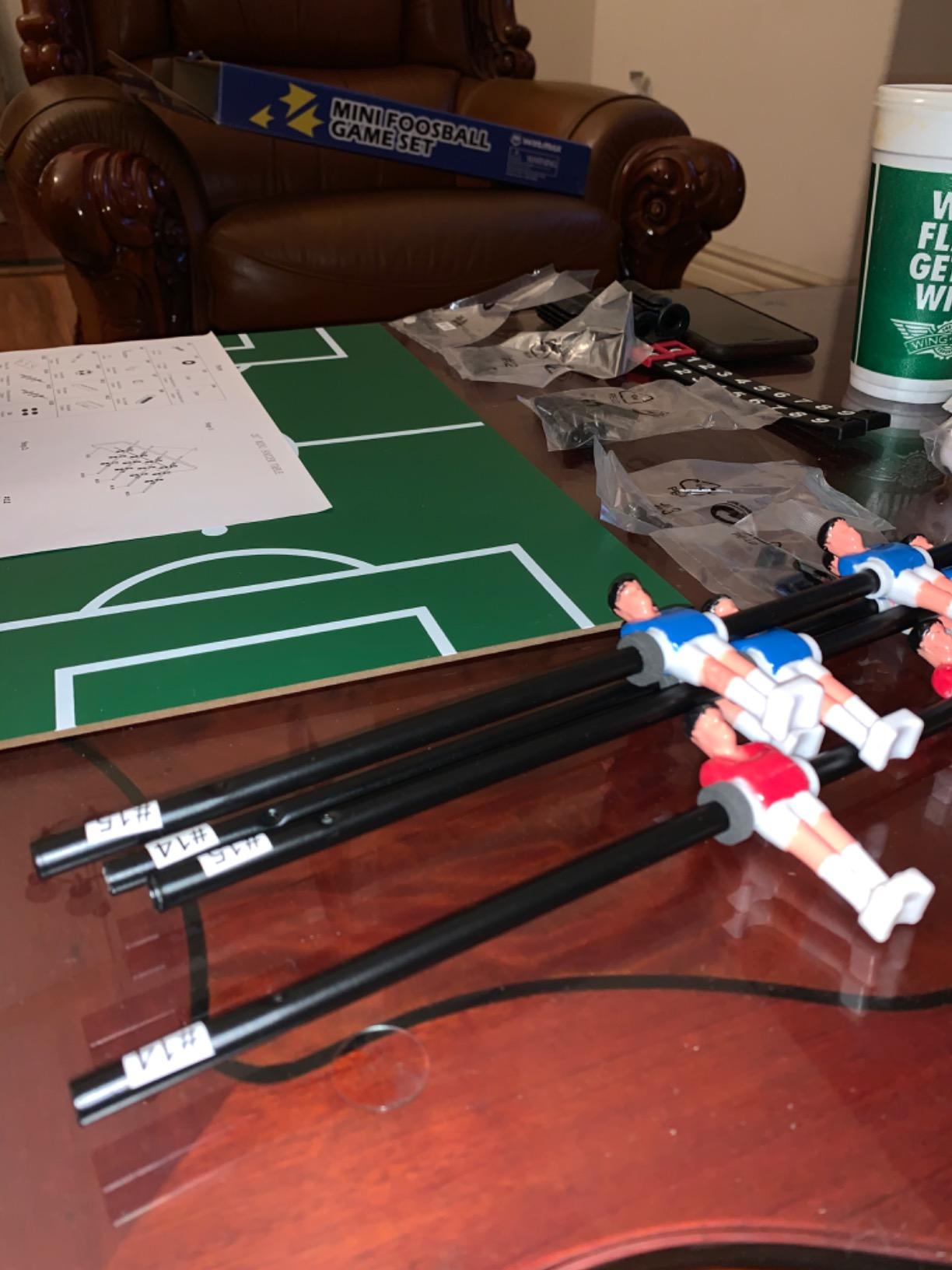 WIN.MAX Mini Foosball Table (Upgrade) 20-Inch Foosball Table Adult Size Top Football/Soccer Game Table for Kids Easy to Store customer photo 1