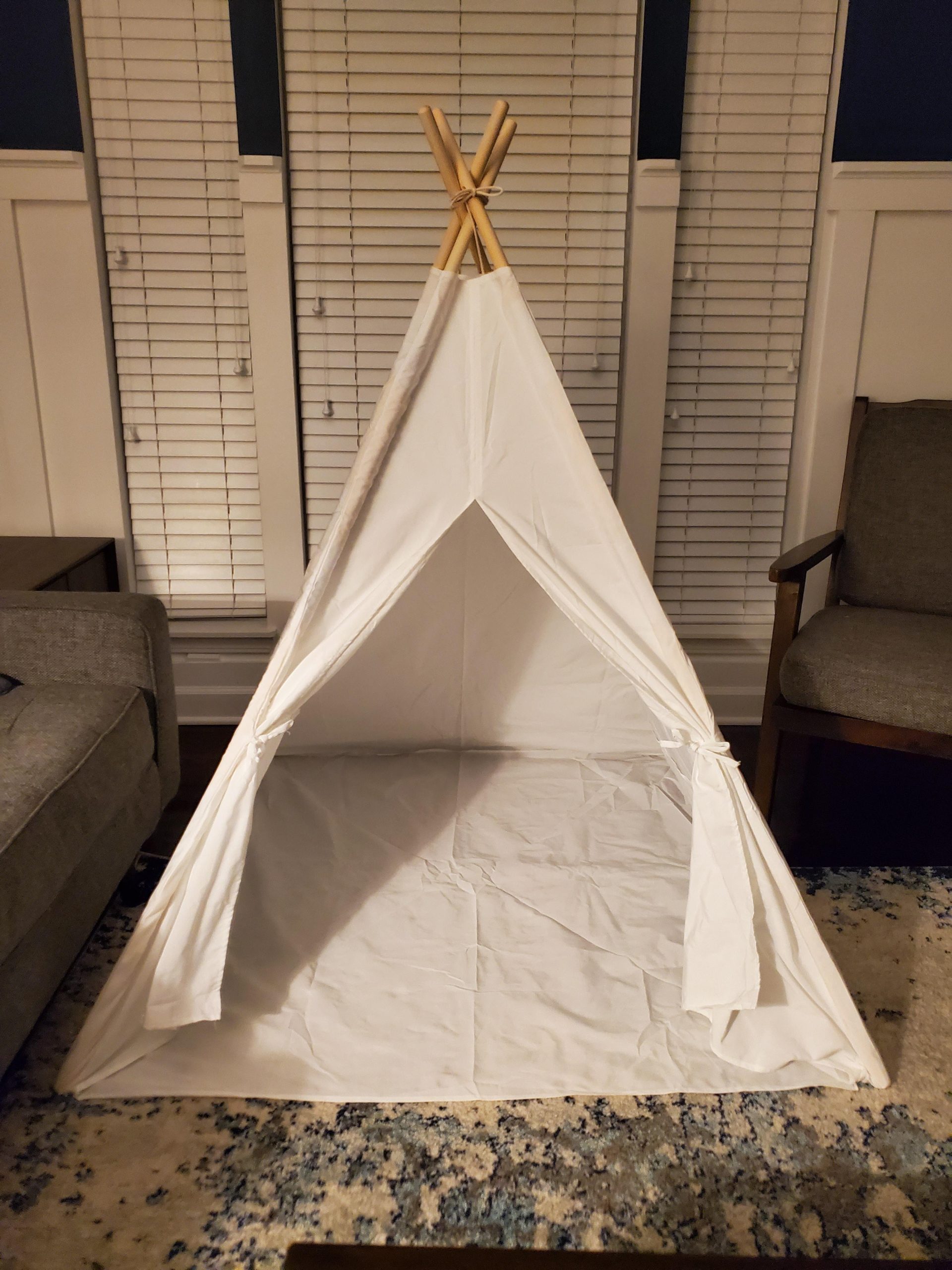 2 Pack Teepee Tent for Kids with Inflatable Airbed, Indoor Toddler Sleepover Tents Children Room Tents for Slumber Party, Outdoor Kids Play Tent Play House customer photo 2