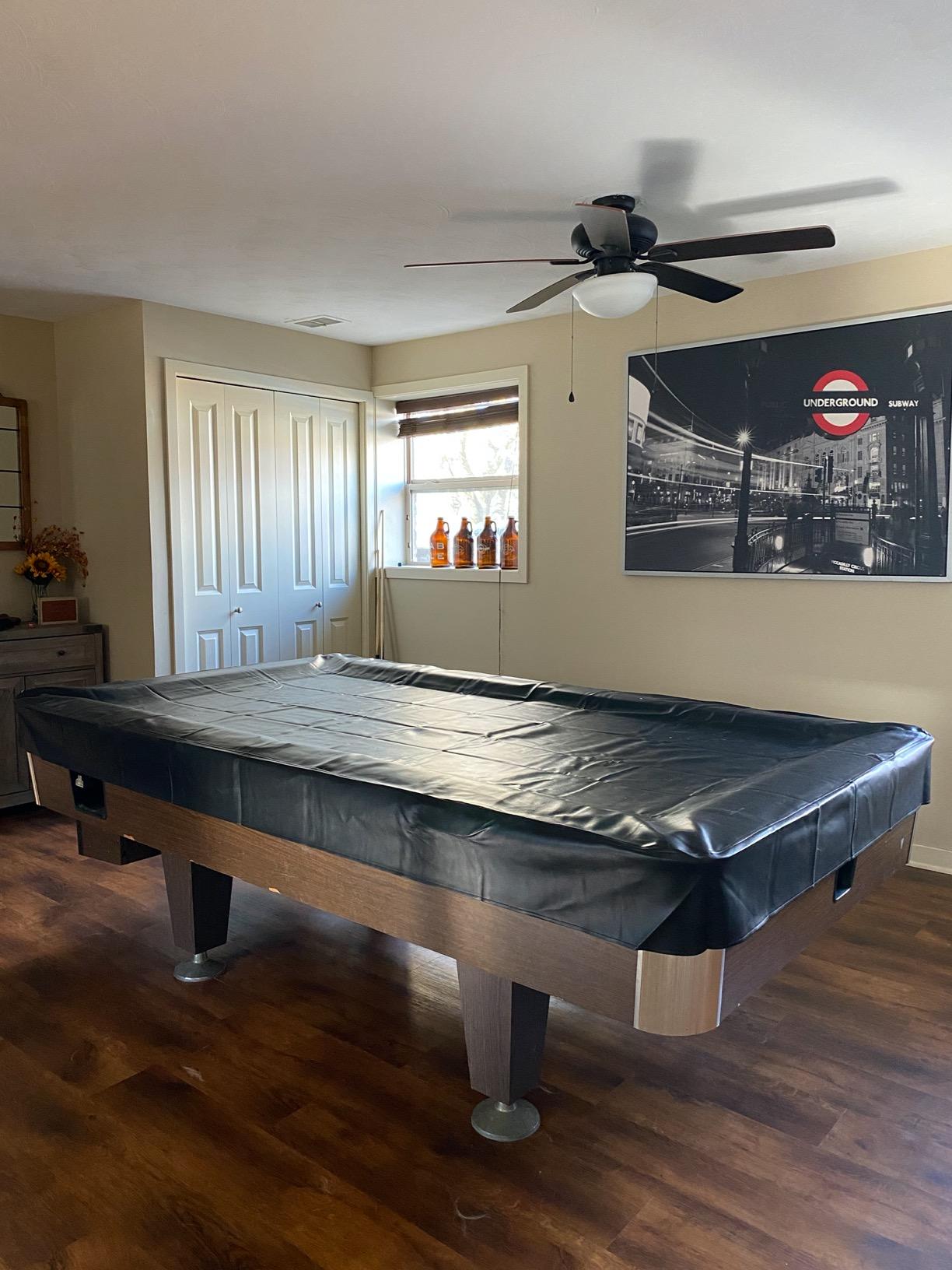 Pool Table Cover, Heavy Duty Leatherette Billiard Pool Table Covers Hard Top, Waterproof & Tearproof Cover for Pool Table 7/8/9 Feet Fitted (Brown/Matte, 8FT-100