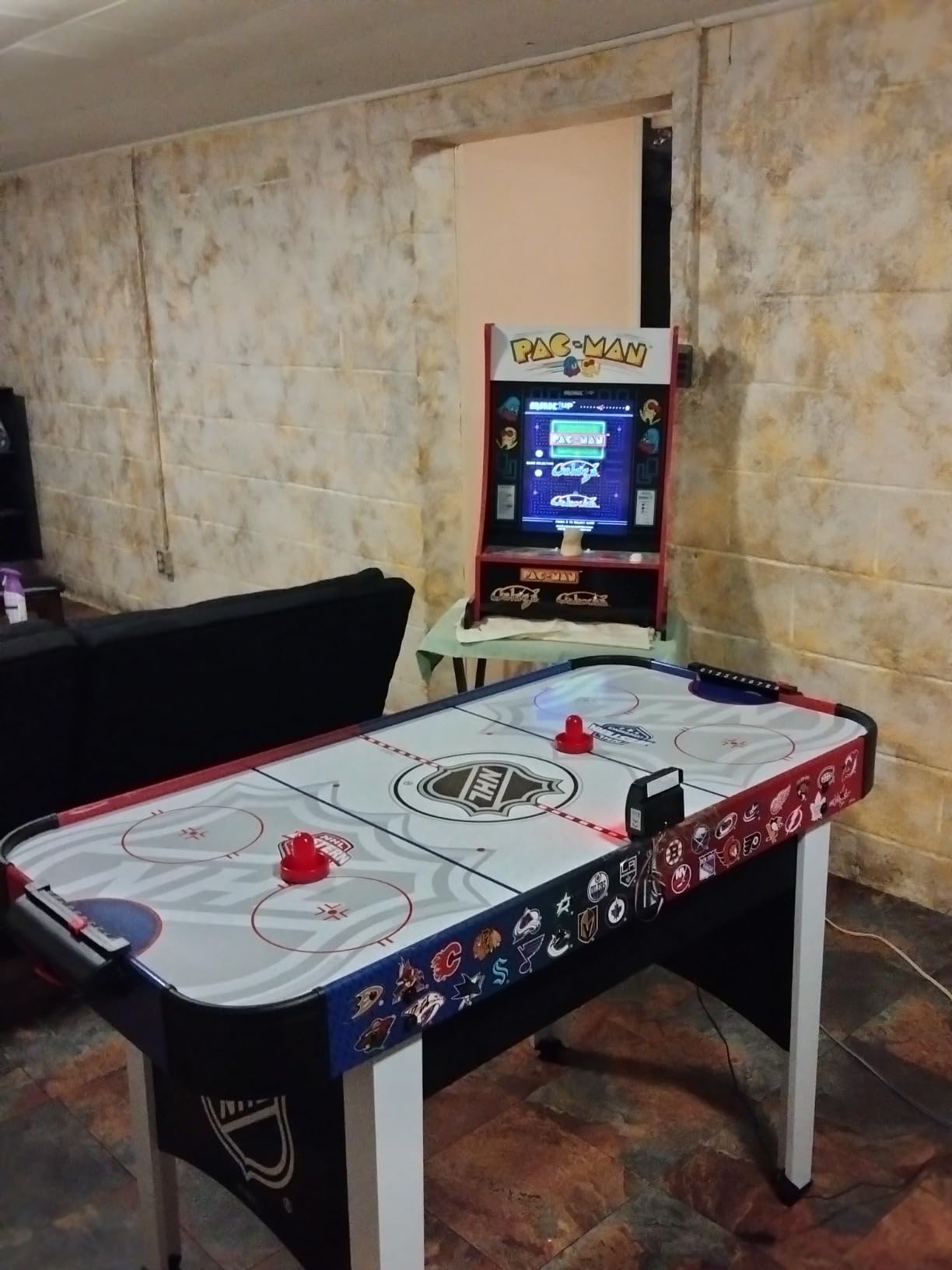 EastPoint Rush Indoor Air Hockey Table - 48 in, Multicolor - Powered Surface for Tabletop Air Hockey - LED Scoring & Stadium Sounds for Home Arcade Games - Family Competition with Game Room Games customer photo 2