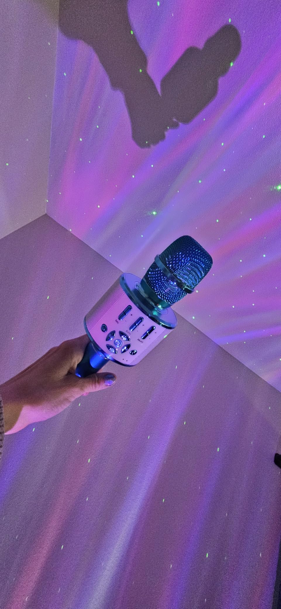 Amazmic Kids Karaoke Microphone Machine Toys for Girls Bluetooth Microphone with LED Light, Children's Day Birthday Gift for Girls Boys 3 4 5 6 7 8 9 10 11 12 Year Old Kids Toys(Blue) customer photo 2
