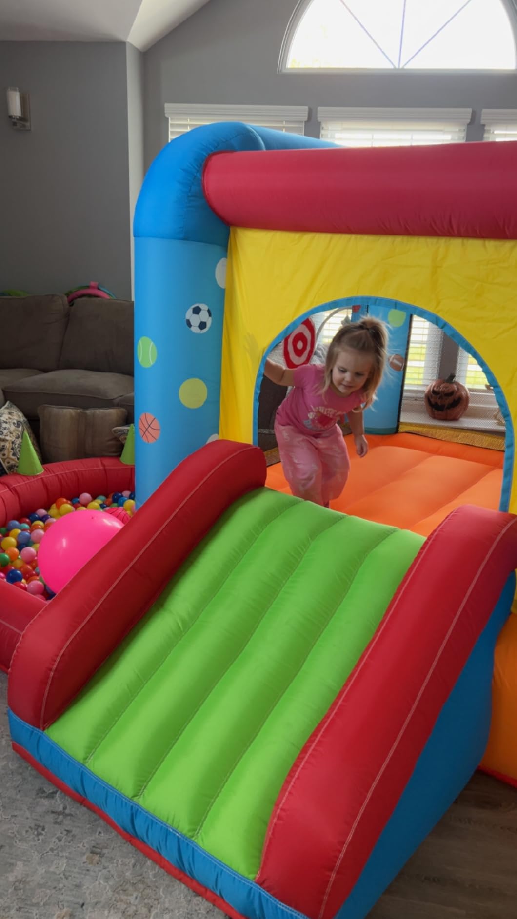 Step4Fun Inflatable Bounce House, Kids Castle Slide Bouncer for Children Jumping Outdoor and Indoor Party, Baby Backyard Water Jumper Toy with Blower, Ball Pit Pool, Ideal Gifts customer photo 2