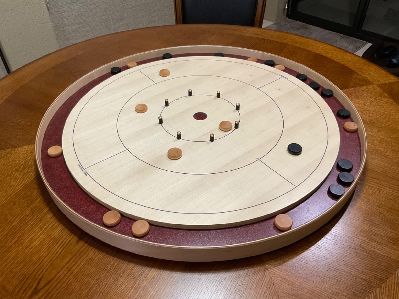 The Royal Red - Tournament Style Crokinole Board Game Set (Meets NCA Standards) customer photo 1