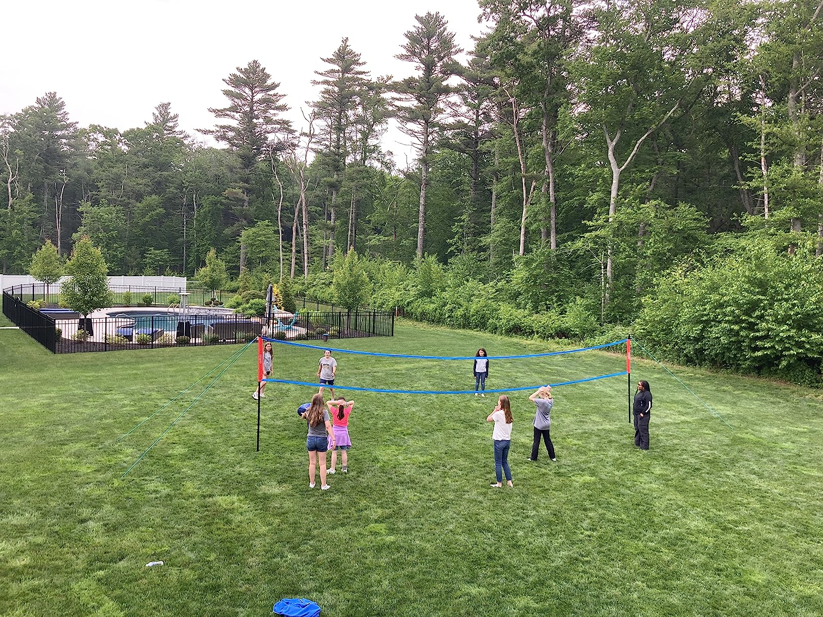 Zdgao Volleyball and Badminton Combo Set for Backyard - 20FT/32FT Volleyball/Badminton Net with Adjustable Height Pole, Anti-Sag System, Volley Ball, Badminton Racquets, Boundary Line and Carry Bag customer photo 1